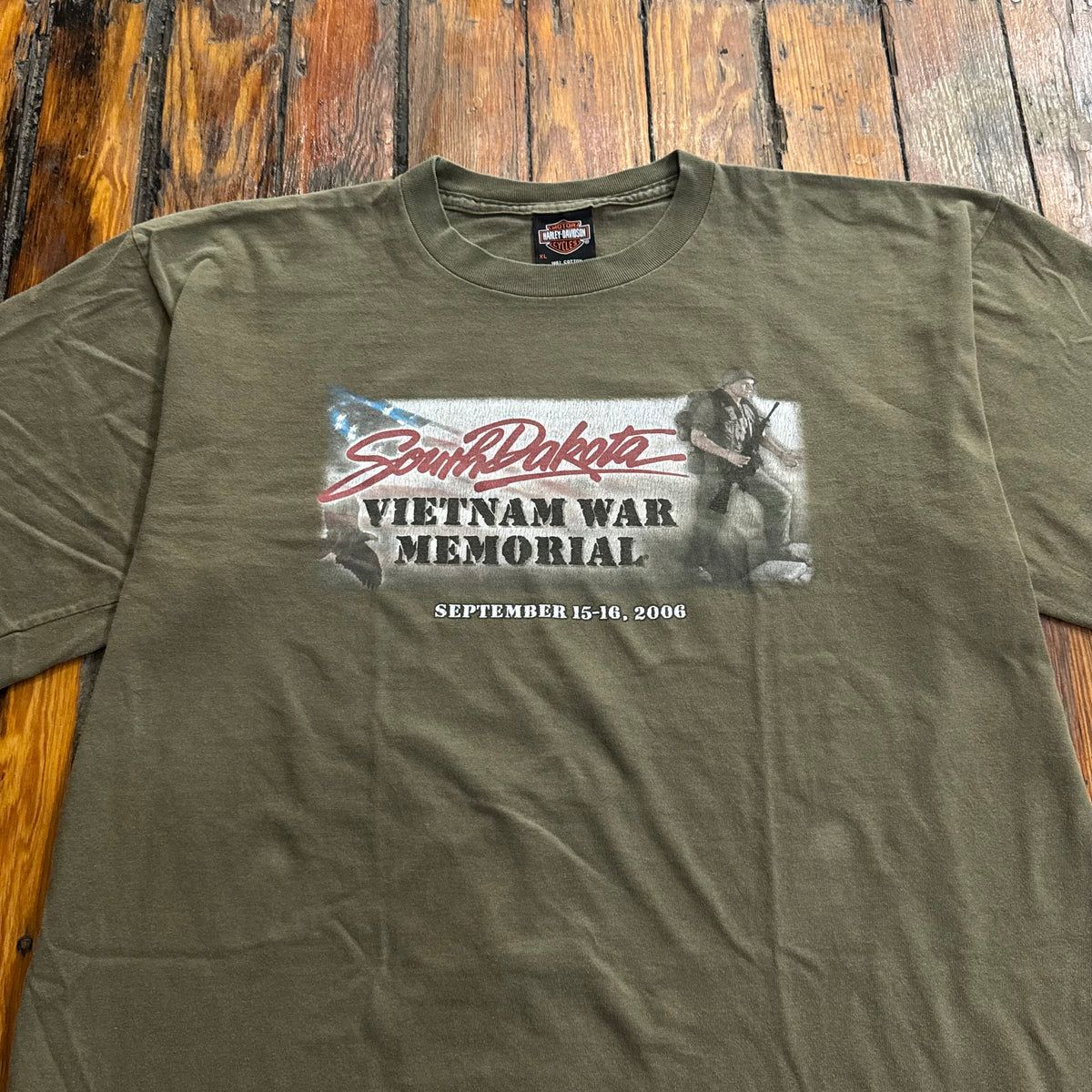 Vintage Harley Davidson Vietnam Memorial T-shirt Sz L