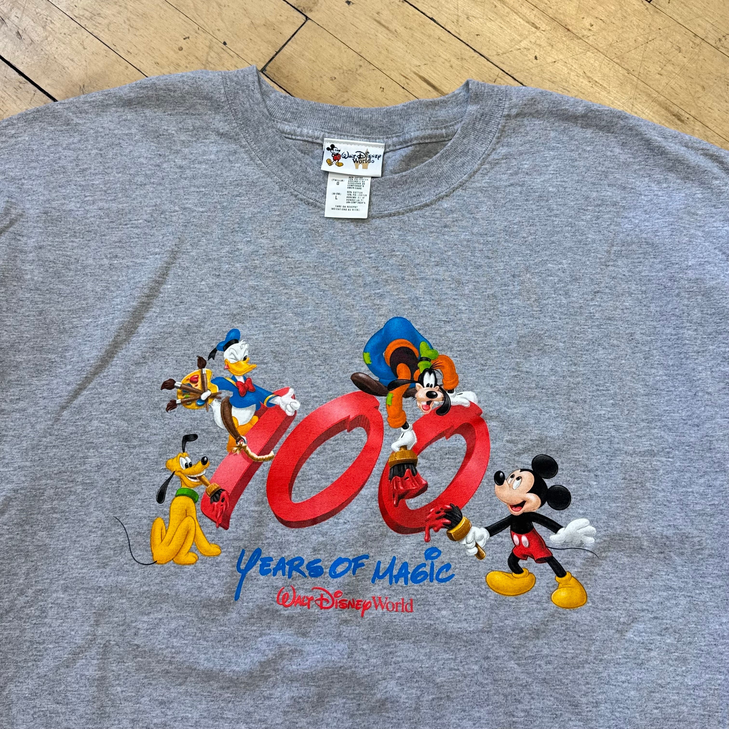 Vintage 100 Years Of Magic Disney T-shirt Sz L