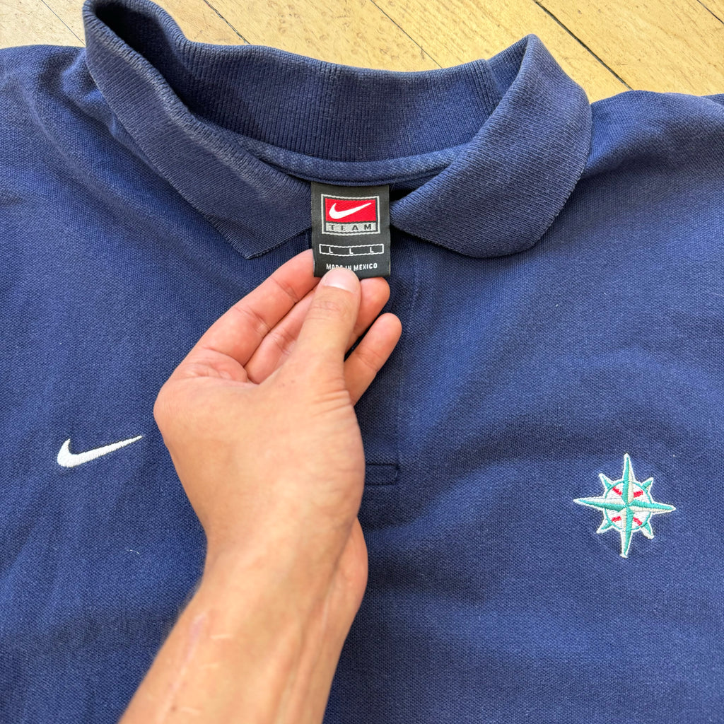 Vintage Nike Seattle Mariners polo T-shirt Sz L ￼