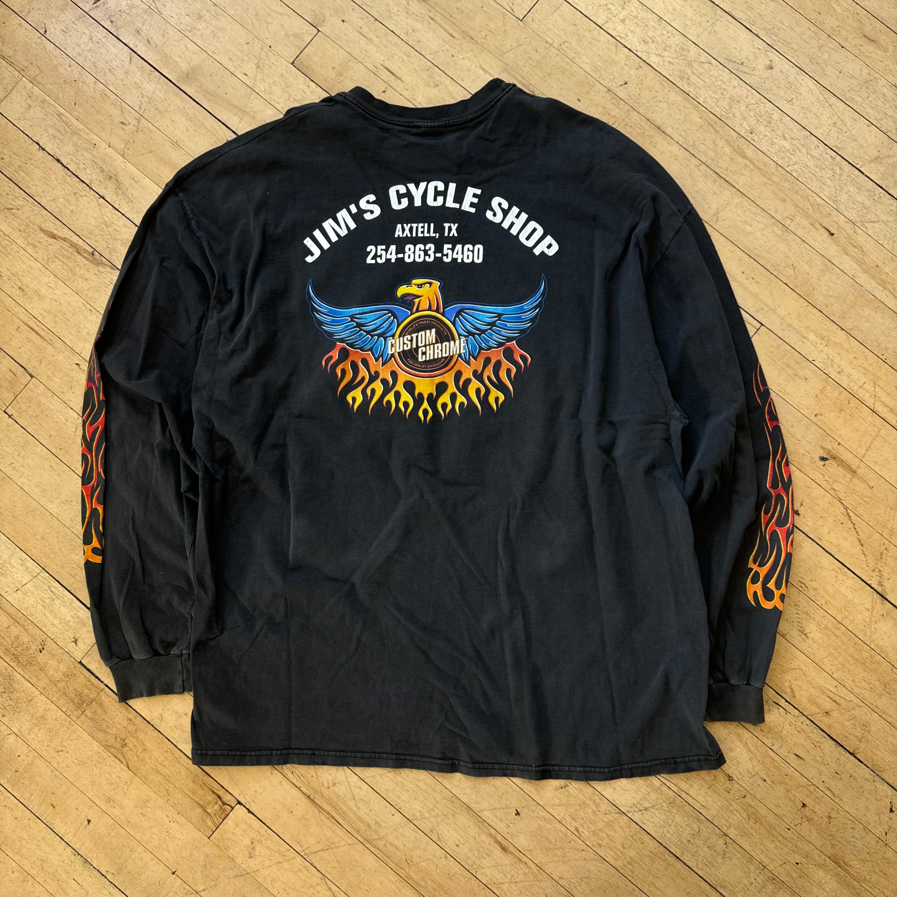 Vintage Bad To the Bone Flame T-shirt Sz XXXL