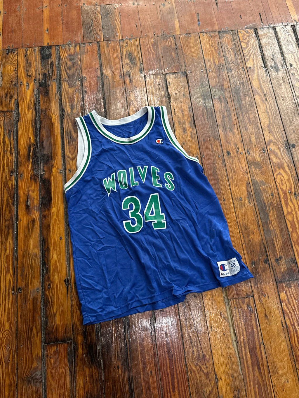 Vintage Champion Rider Timberwolves Jersey Sz 48