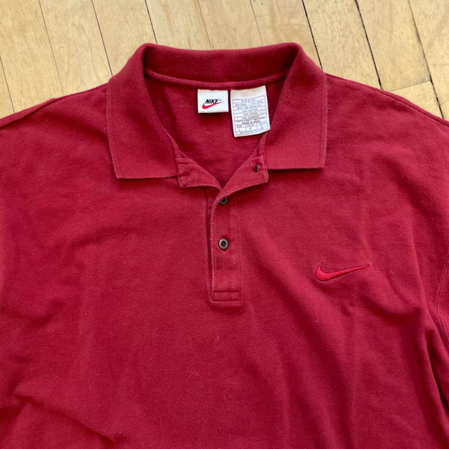 Vintage Maroon Nike Polo T-shirt Sz XL