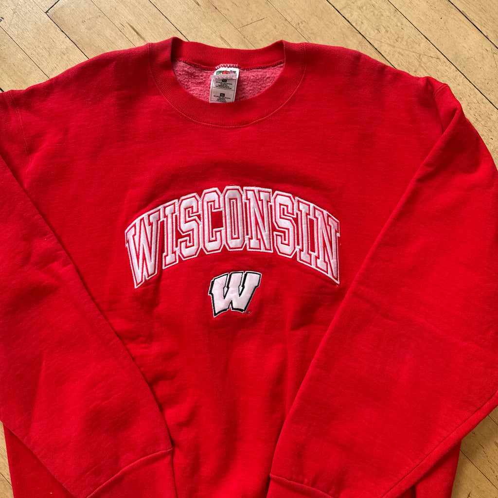Vintage Wisconsin SpellOut CrewNeck Sz XL
