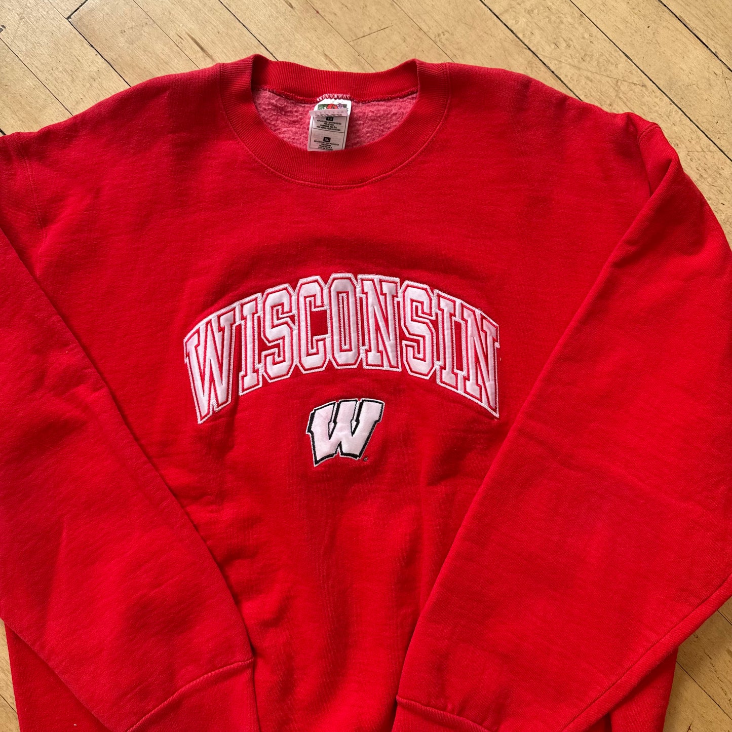 Vintage Wisconsin SpellOut CrewNeck Sz XL
