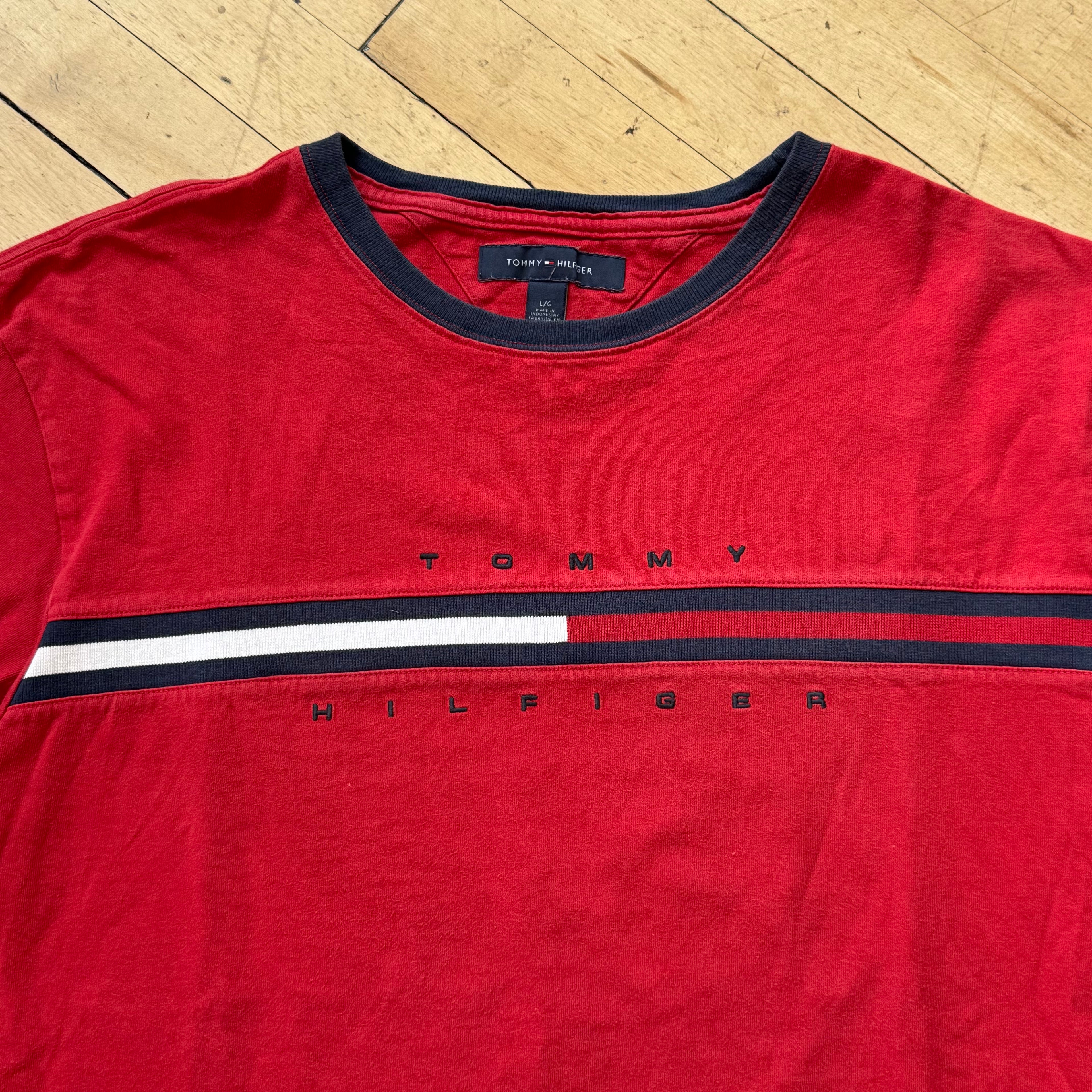 Vintage Tommy Hilfiger SpellOut T-shirt Sz L