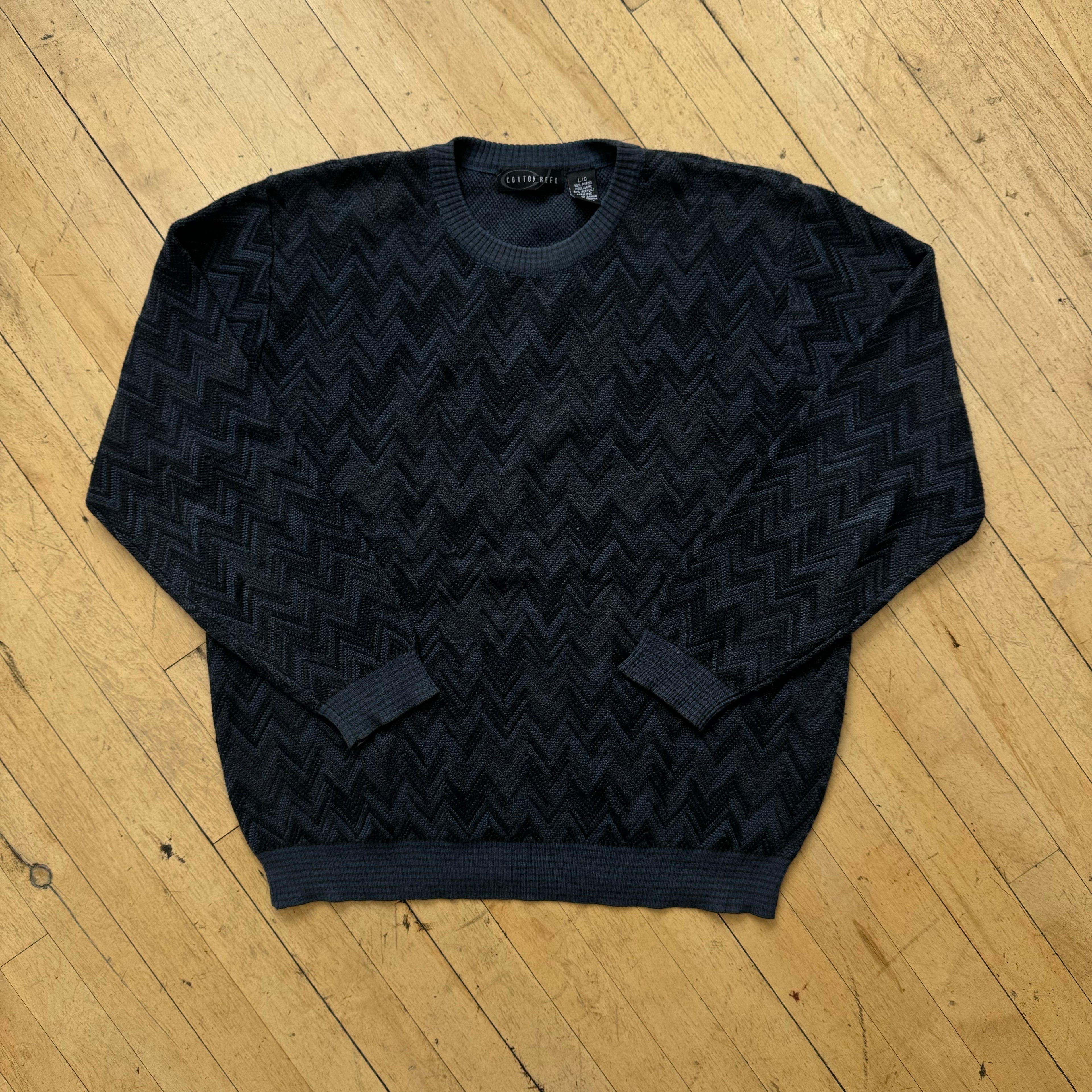 Vintage Cotten Reel Sweater Sz L