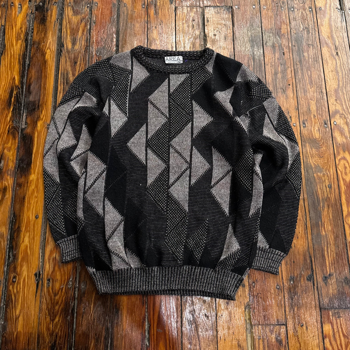 Vintage Area Knit Sweater Sz L