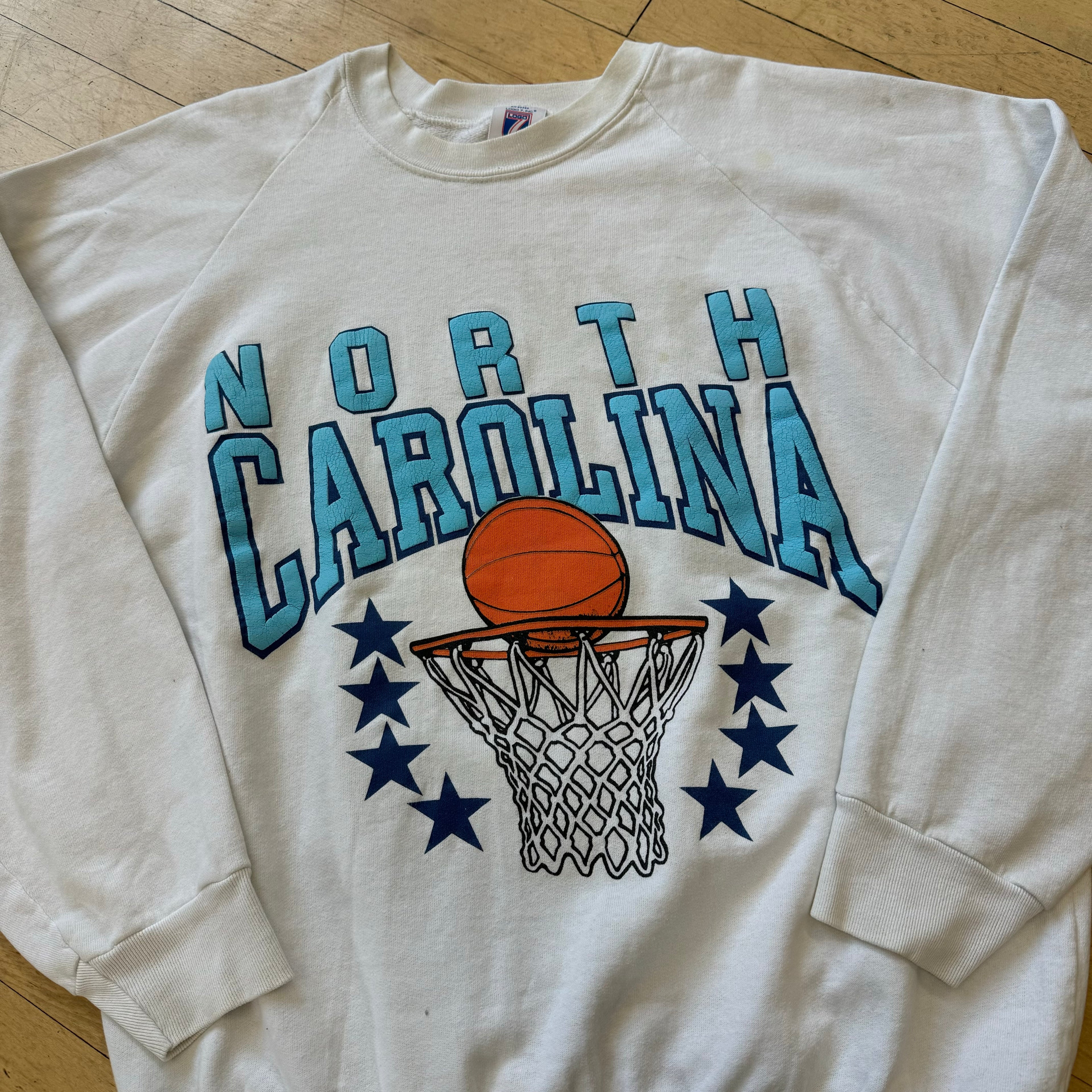 Vintage Logo 7 North Carolina CrewNeck Sz L