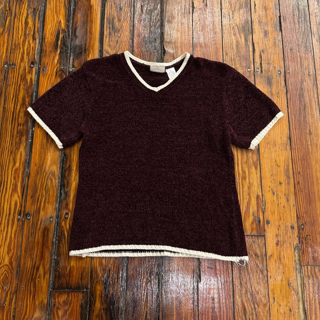 Vintage Canon River Blues Short Sleeve Sweater Top Sz M