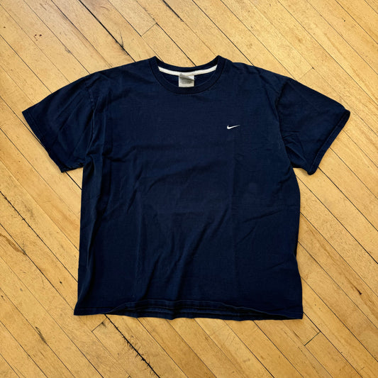 Vintage Nike Navy Simple Swoosh T-shirt Sz XXL