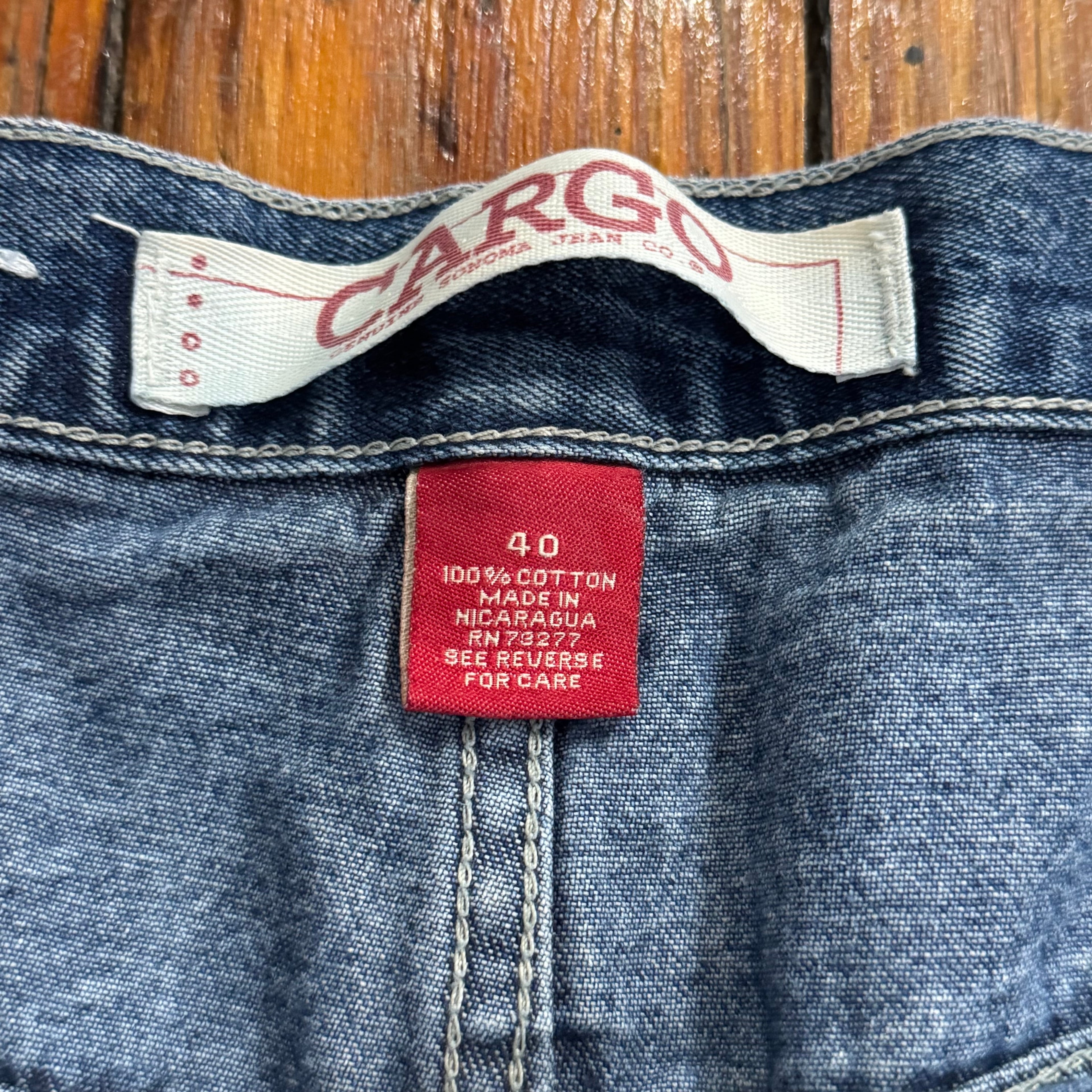 Y2K Cargo Denim Jean Shorts Sz 40