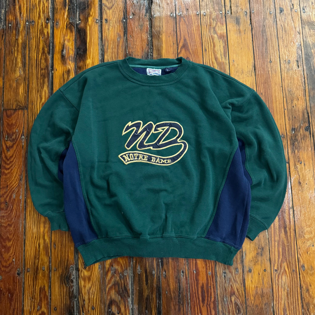 Vintage Notre Dame Embroidered Crewneck Sz L