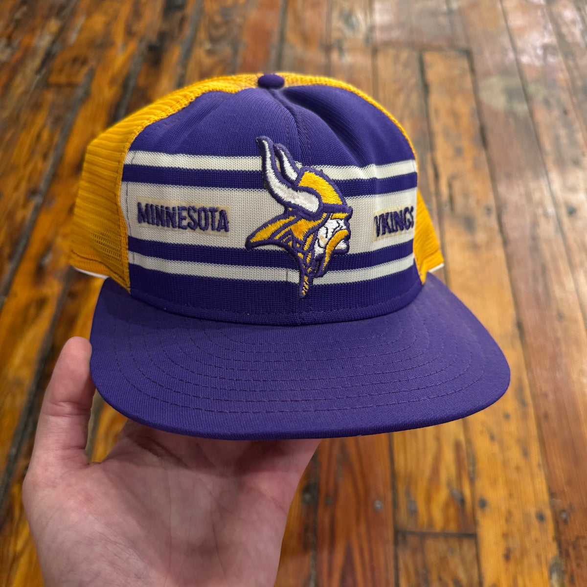 Vintage Minnesota Vikings Lined Trucker SnapBack Hat