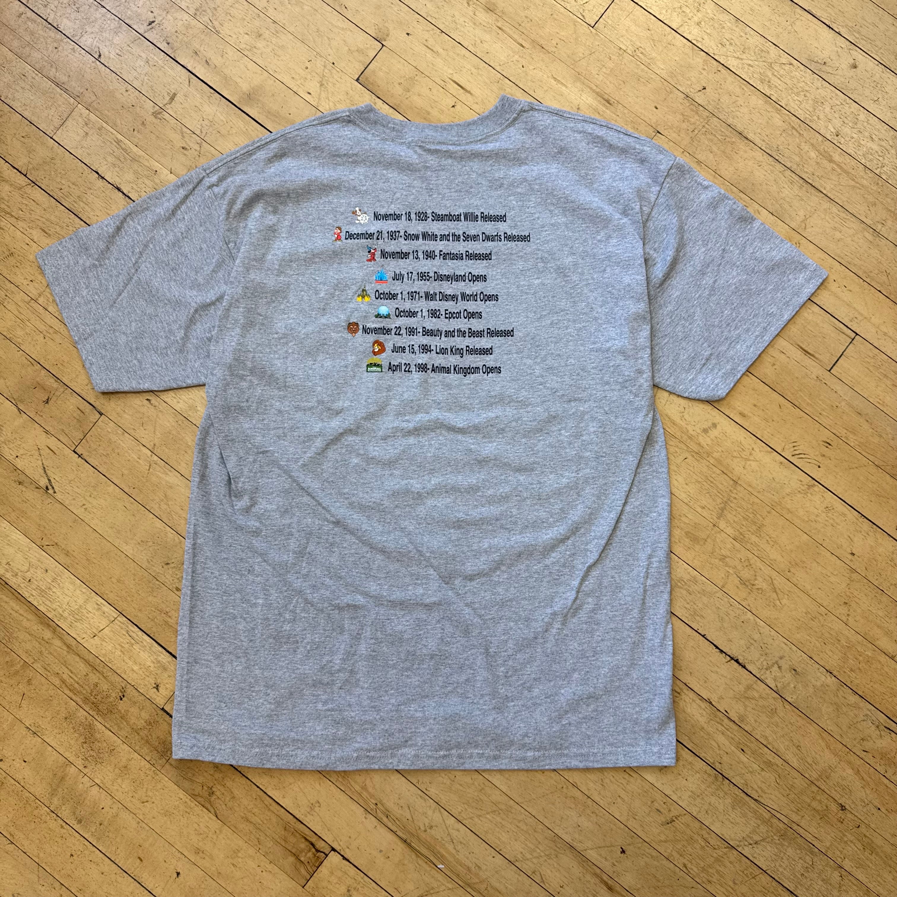 Vintage 100 Years Of Magic Disney T-shirt Sz L
