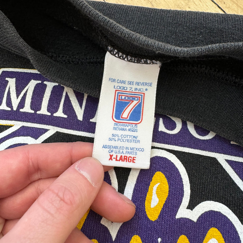 Vintage Logo 7 NFC Champs Minnesota Vikings CrewNeck Sz L