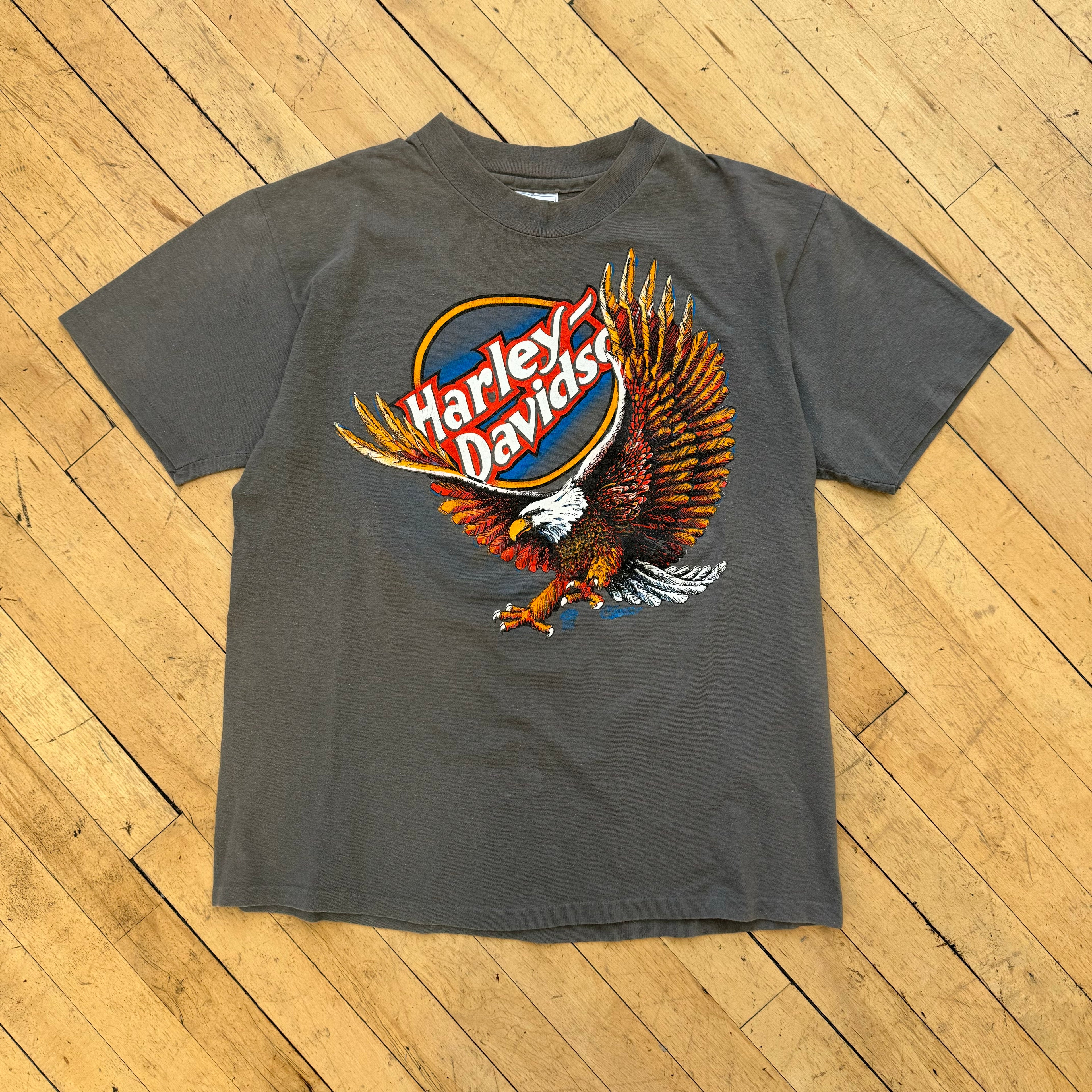 Vintage Harley Davidson Faded Motorcycle T-Shirt Sz L