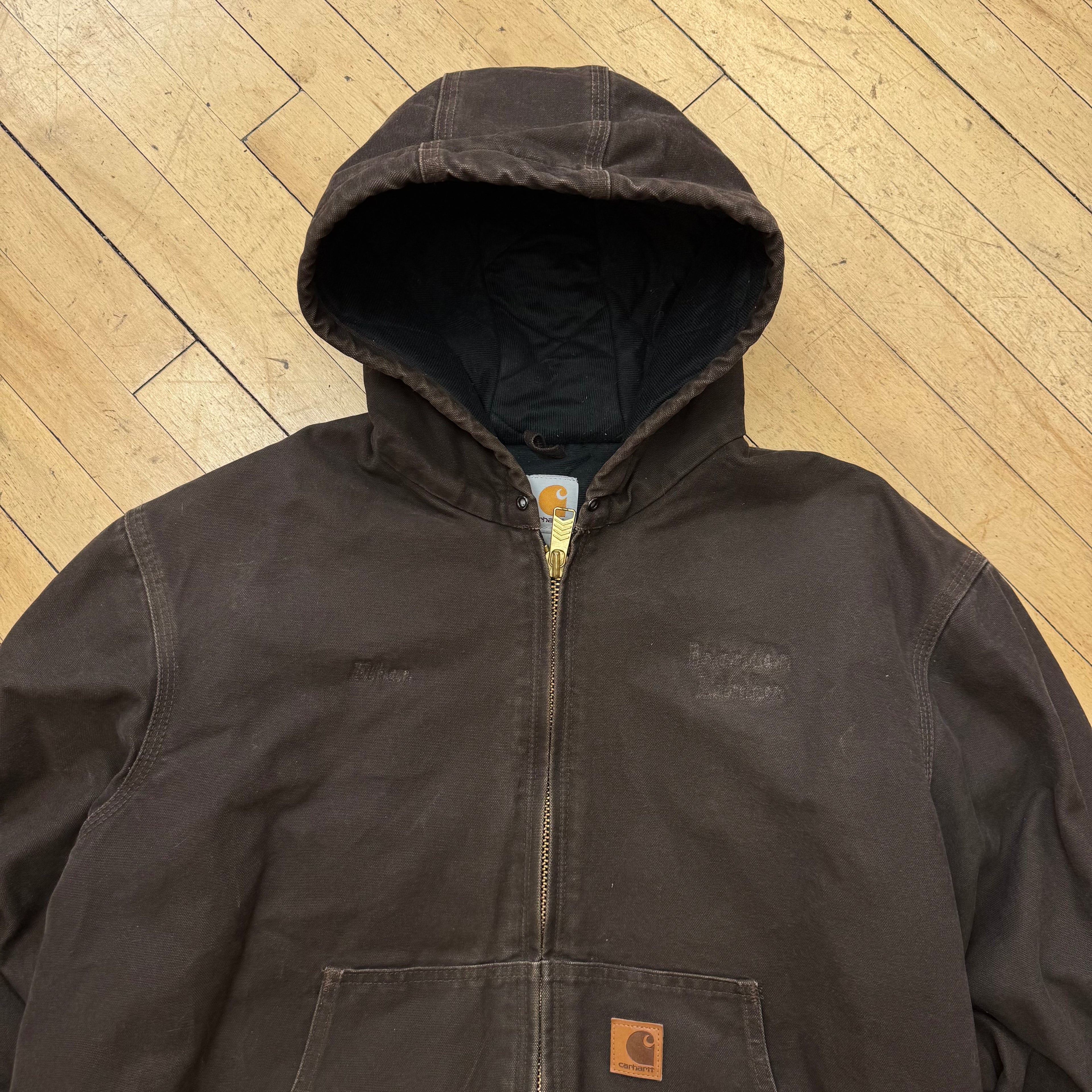 Vintage Brown Carhartt Hooded Jacket Sz L