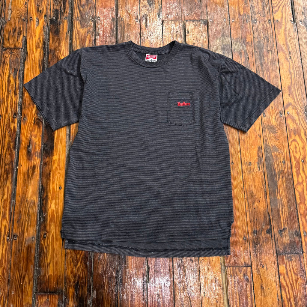 Vintage Striped Marlboro SpellOut T-shirt Sz XL