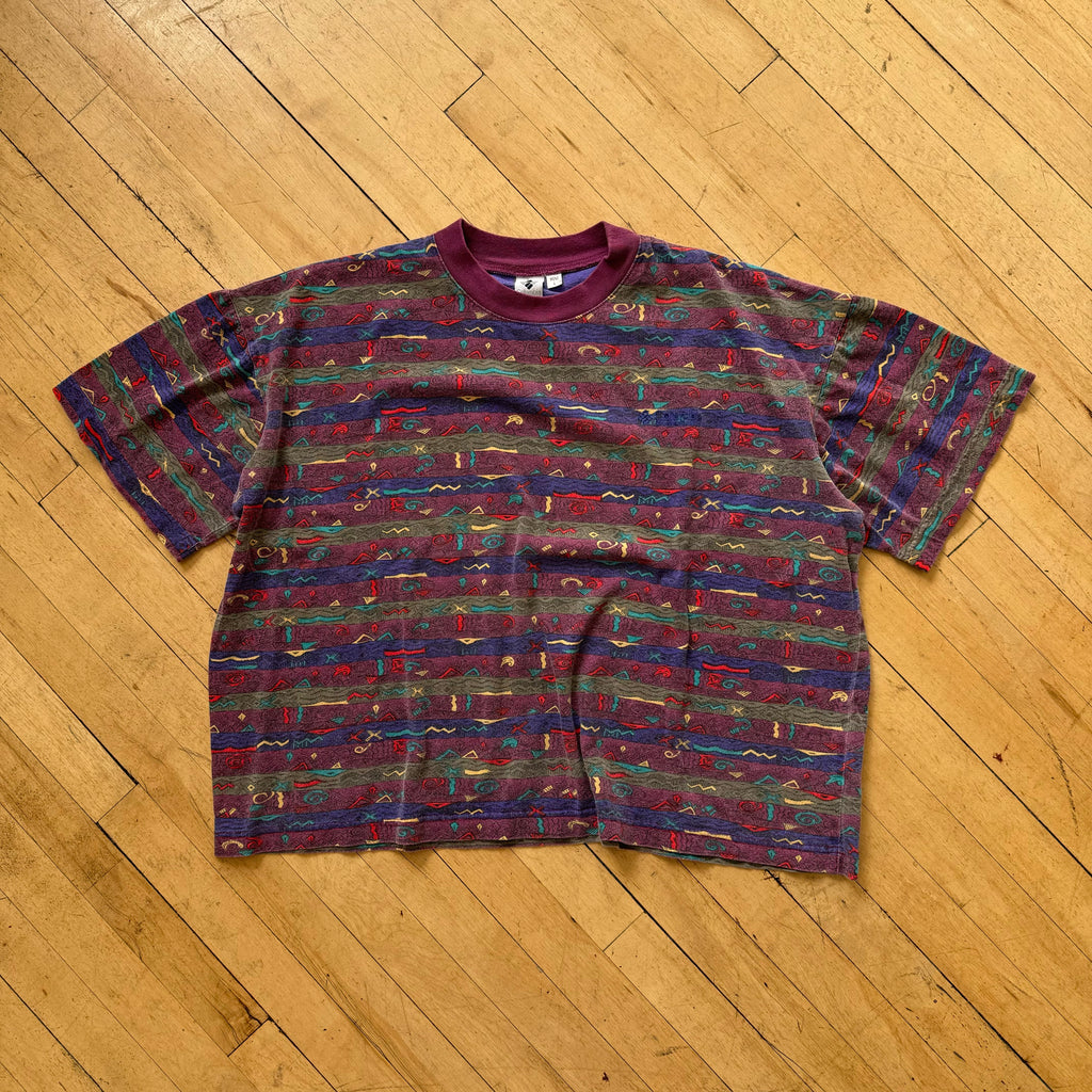 Vintage Columbia AOP Croppy Fit T-shirt Sz L