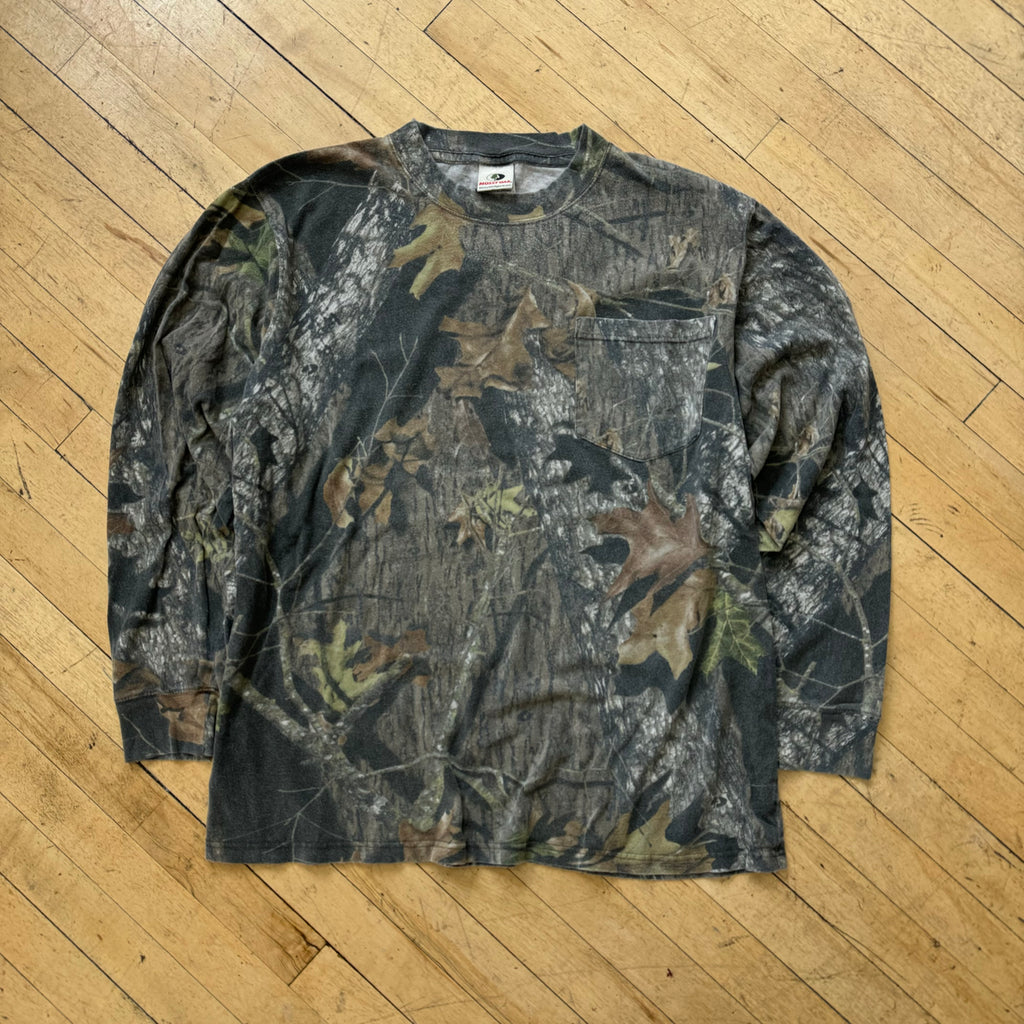 Vintage Mossy Oak Camo Long Sleeve T-shirt Sz XXL