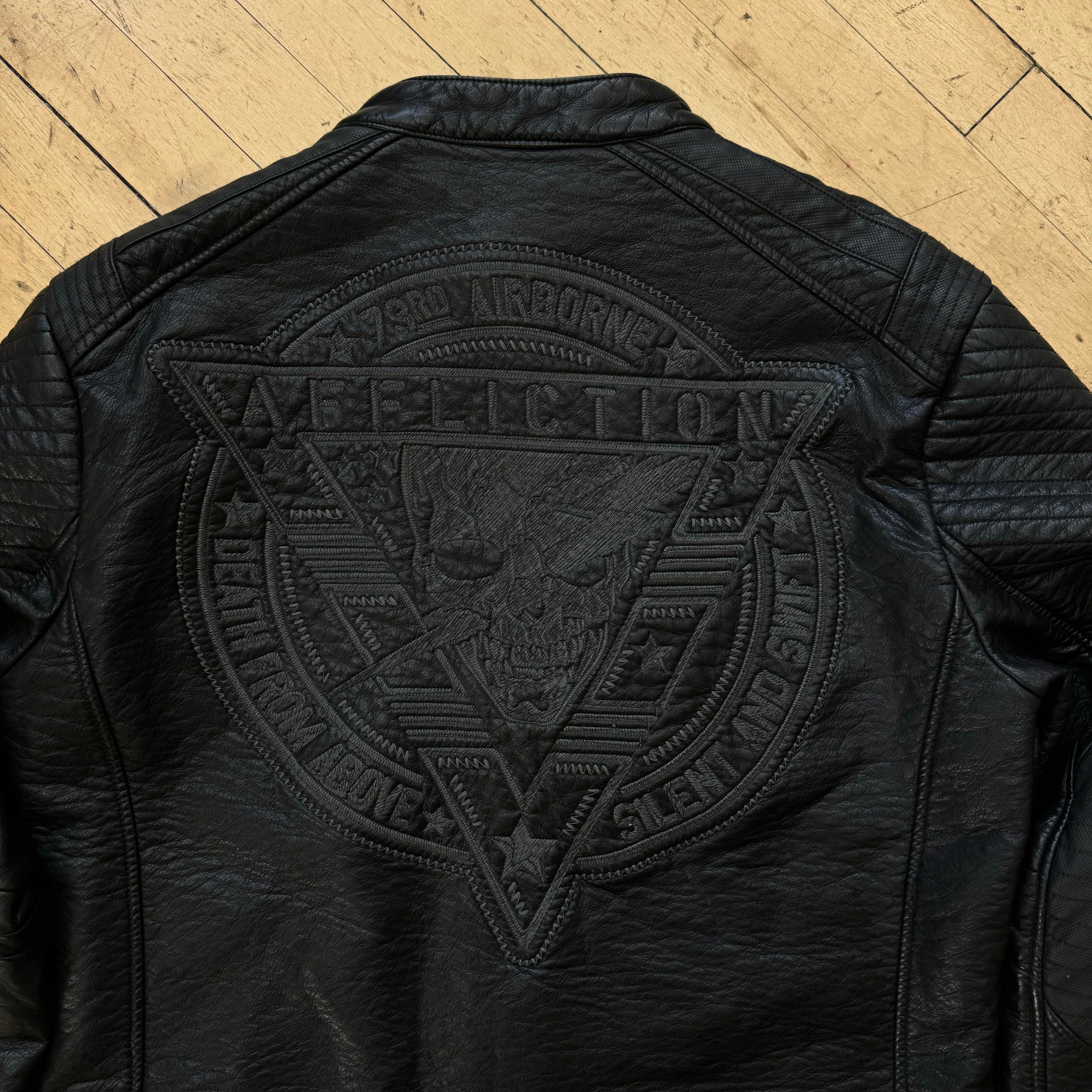 Y2K Affliction Leather Jacket Sz L