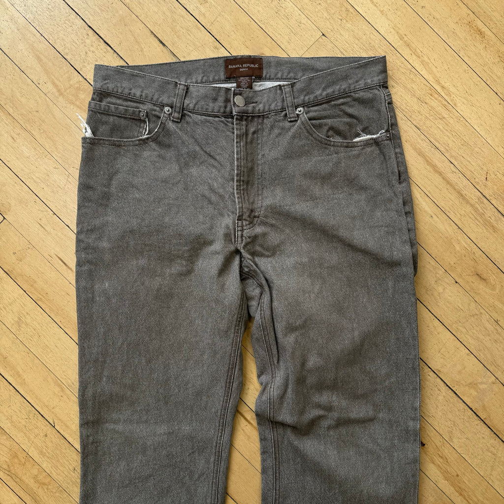 Y2K Banana Republic Grey Wash Denim Jeans Sz 33x32