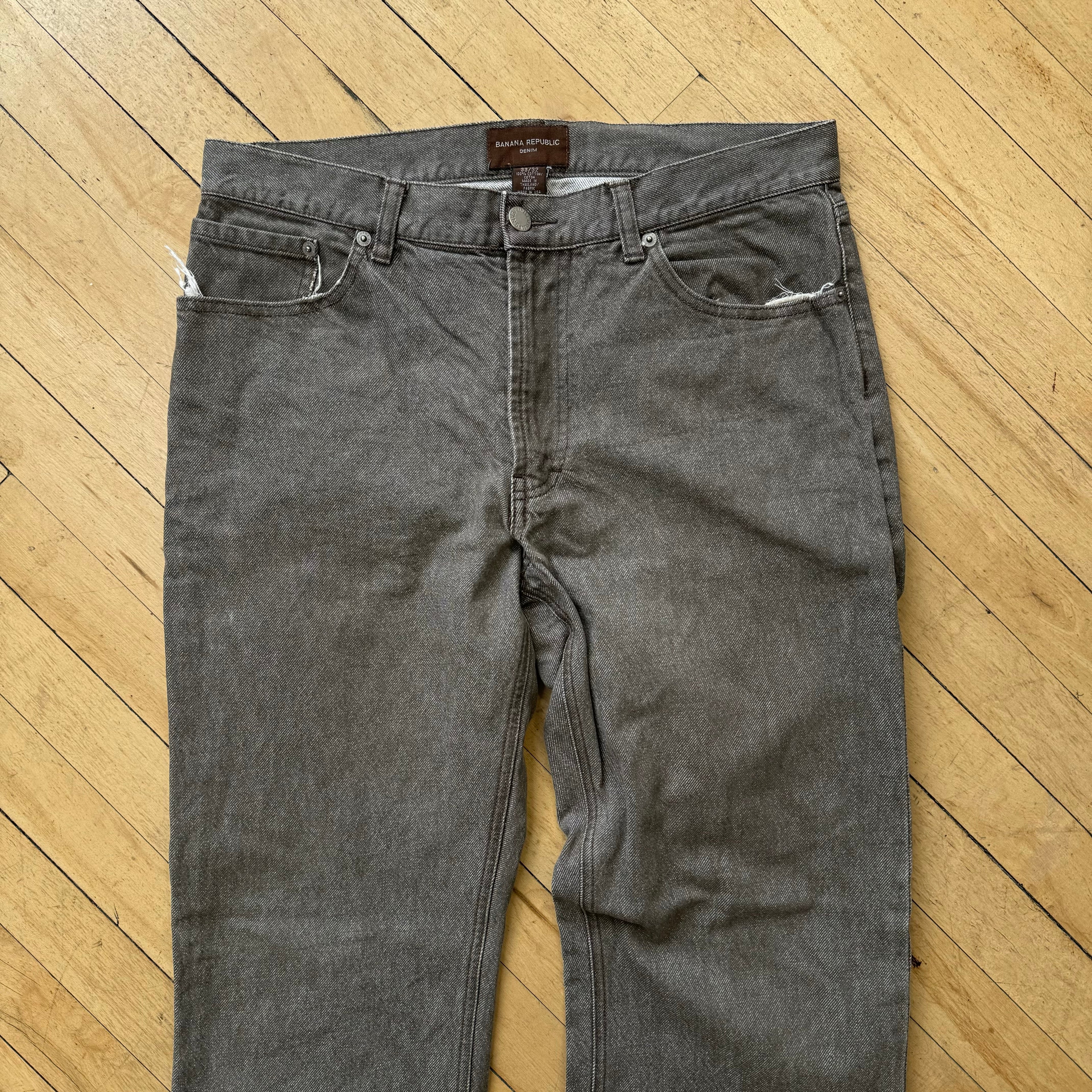 Y2K Banana Republic Grey Wash Denim Jeans Sz 33x32