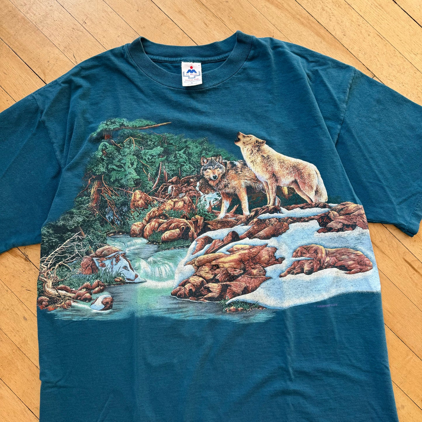 Vintage Colorado Wolf Nature Wrap around T-shirt Sz XL