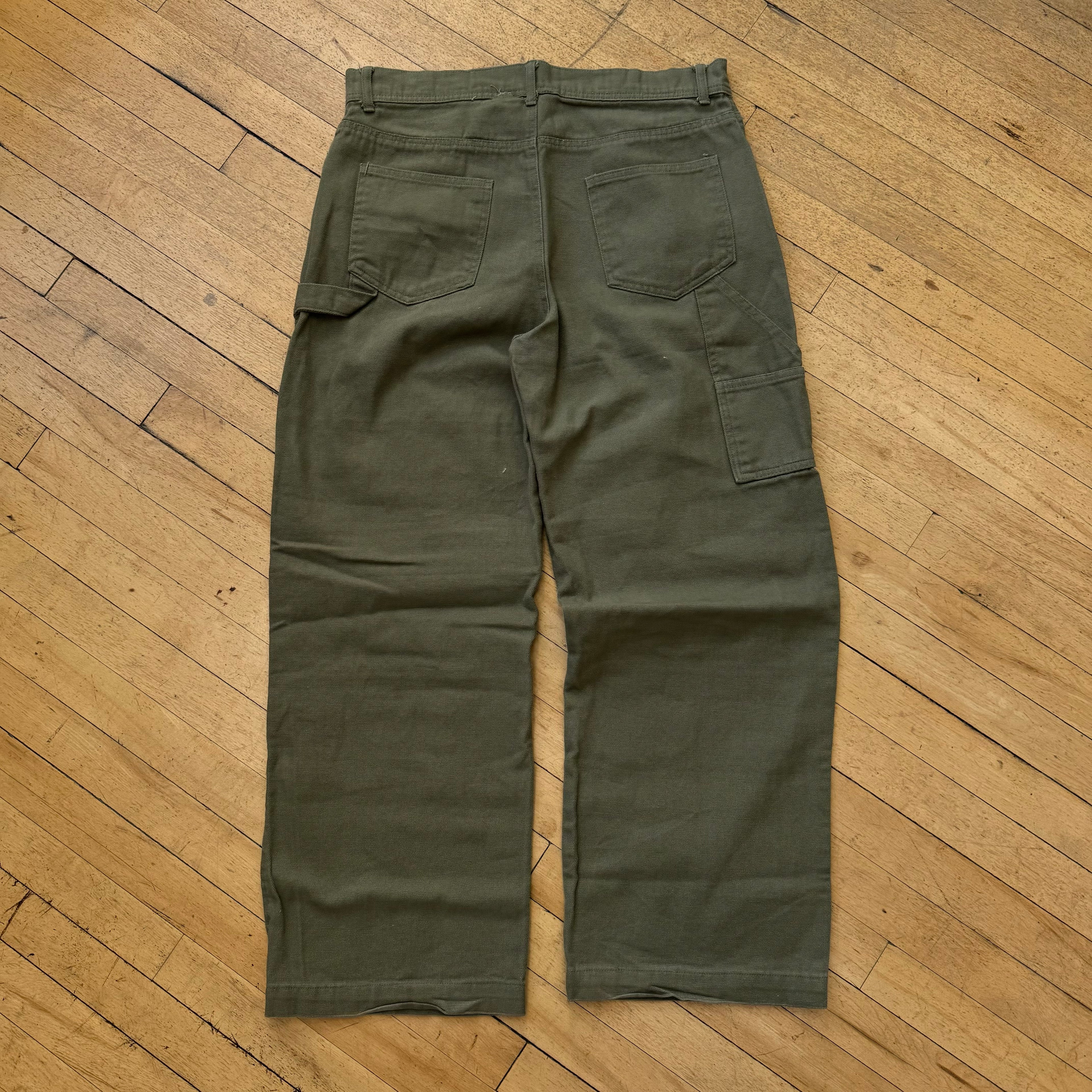 Vintage Olive Double Knee Denim Jeans Sz 36x32