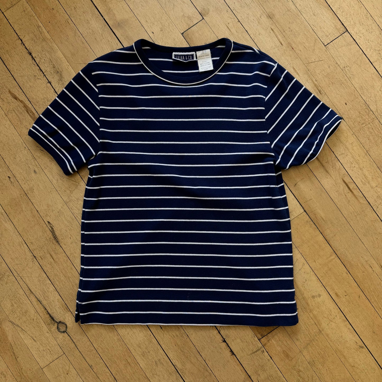 Vintage Erika & Co Striped T-Shirt Sz M