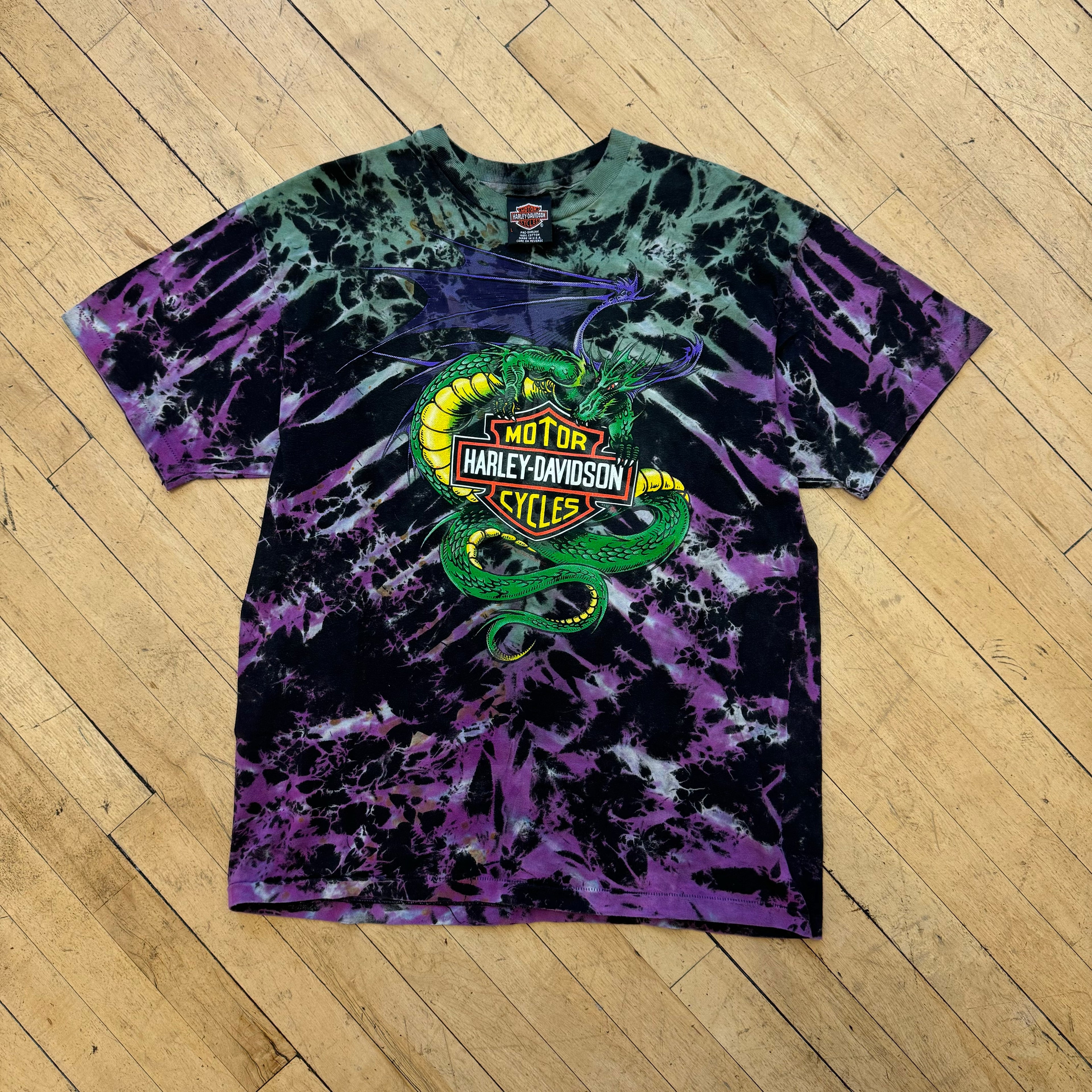 Vintage Harley Davidson Dragon TieDye T-shirt Sz L