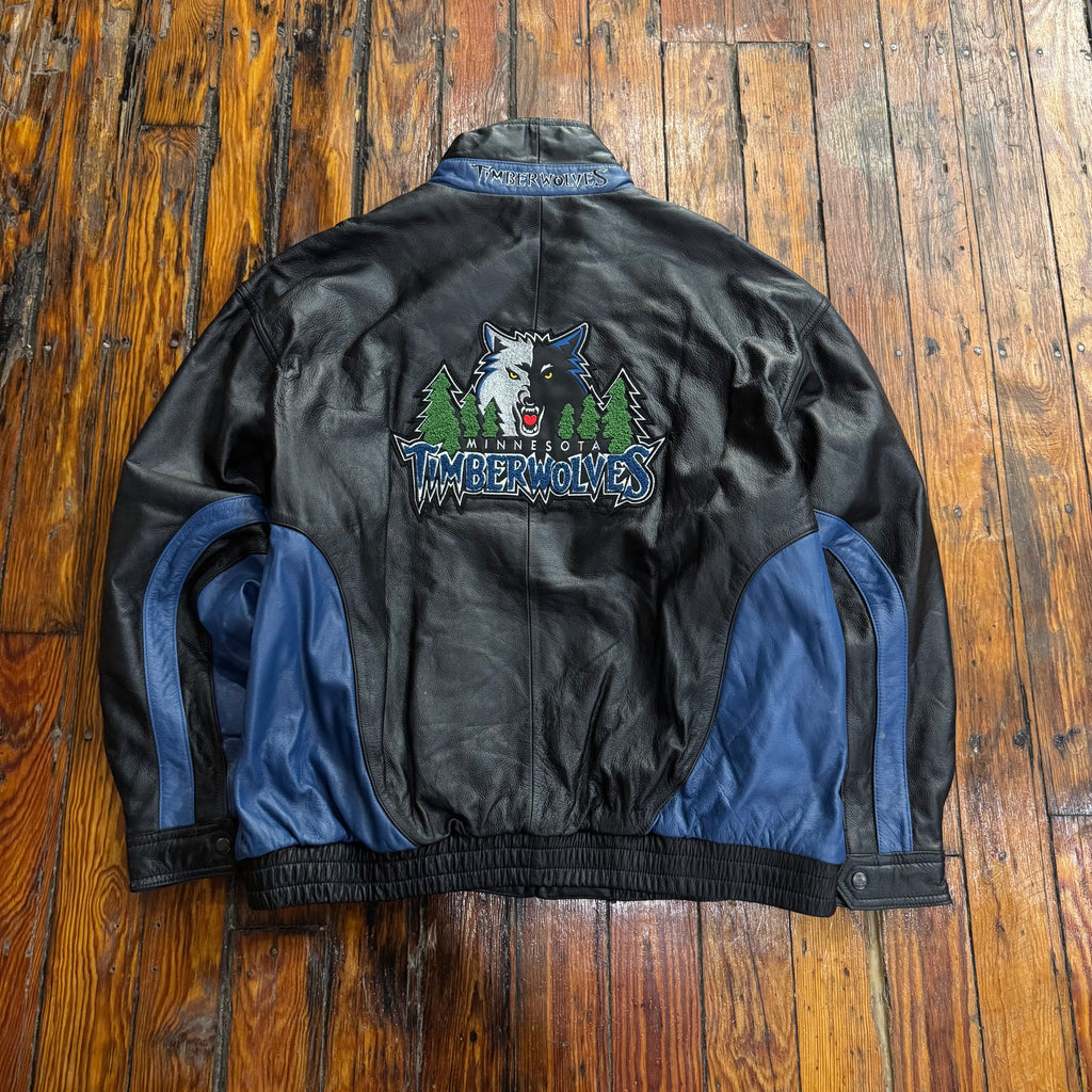 Vintage Minnesota Timberwolves Pro-Player Leather Jacket Sz XL (NEW)