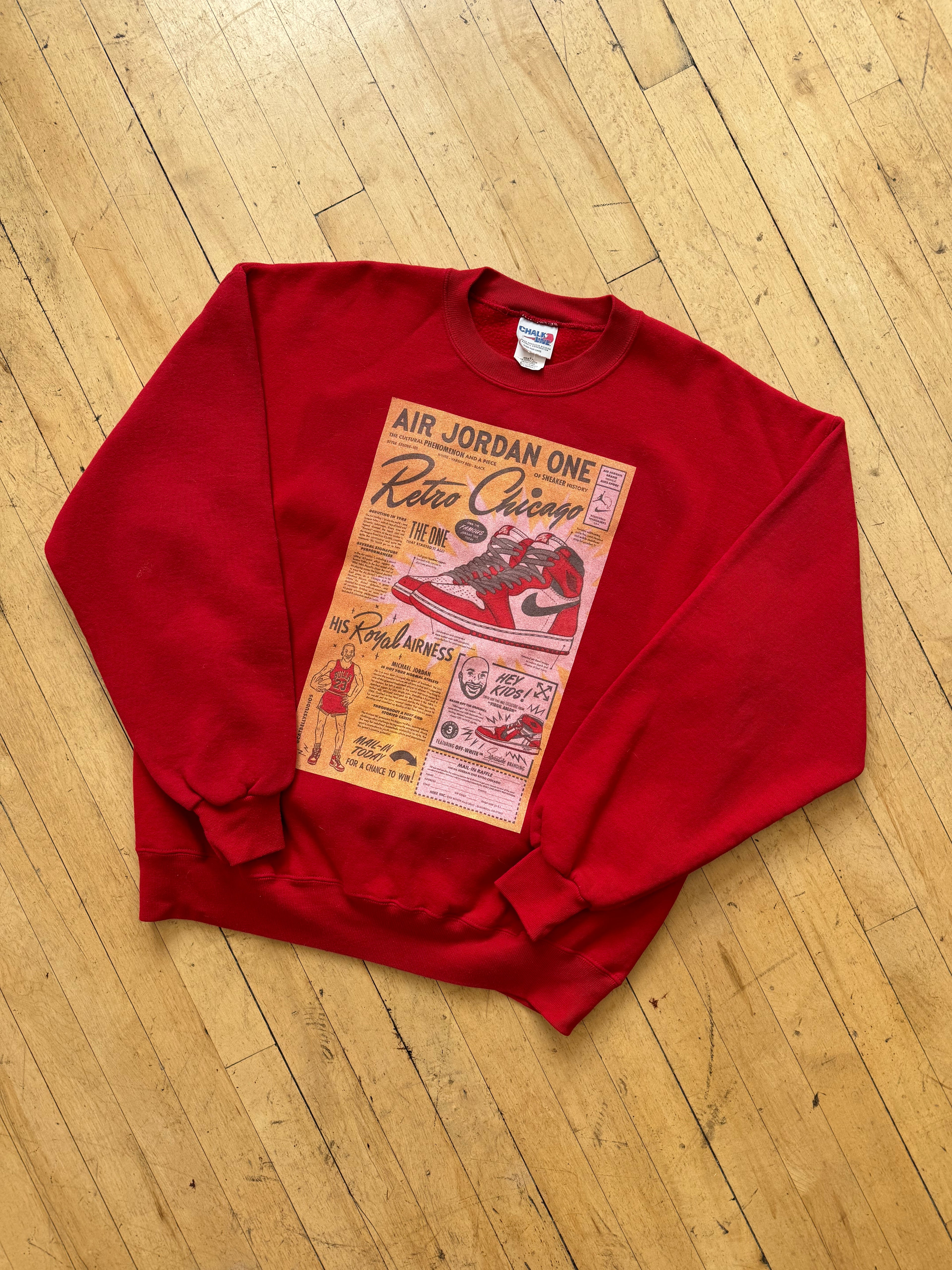 Vintage Custom Jordan 1 x OW CrewNeck Sz XL