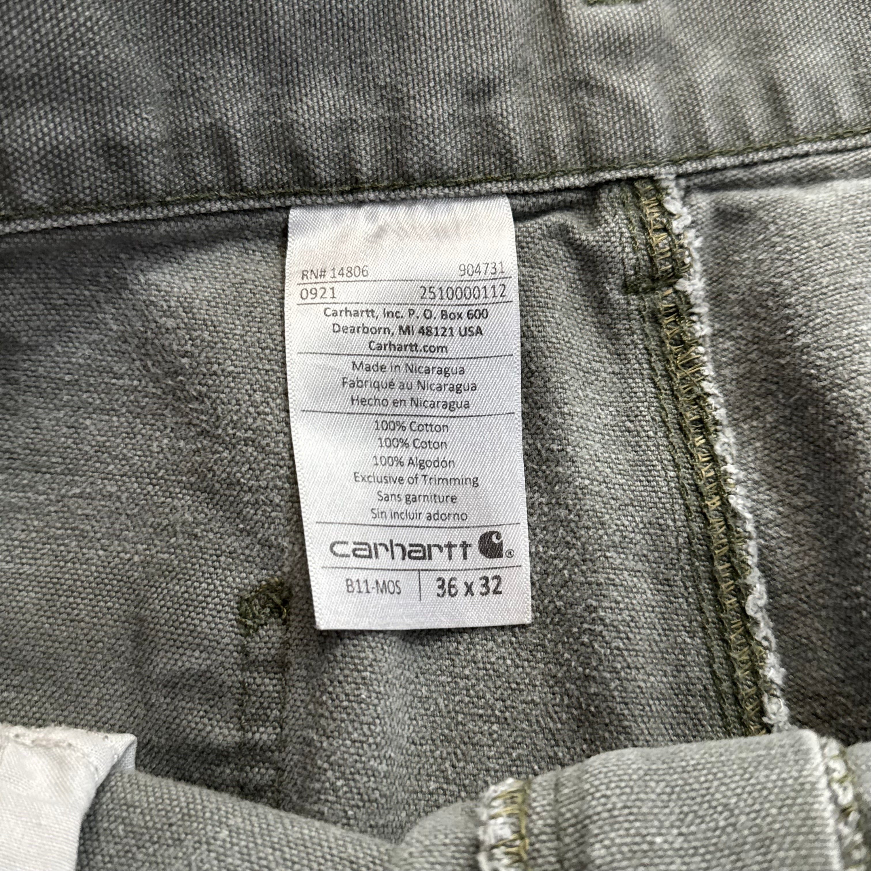 Vintage Carhartt Olive Denim Jeans Sz 36x32