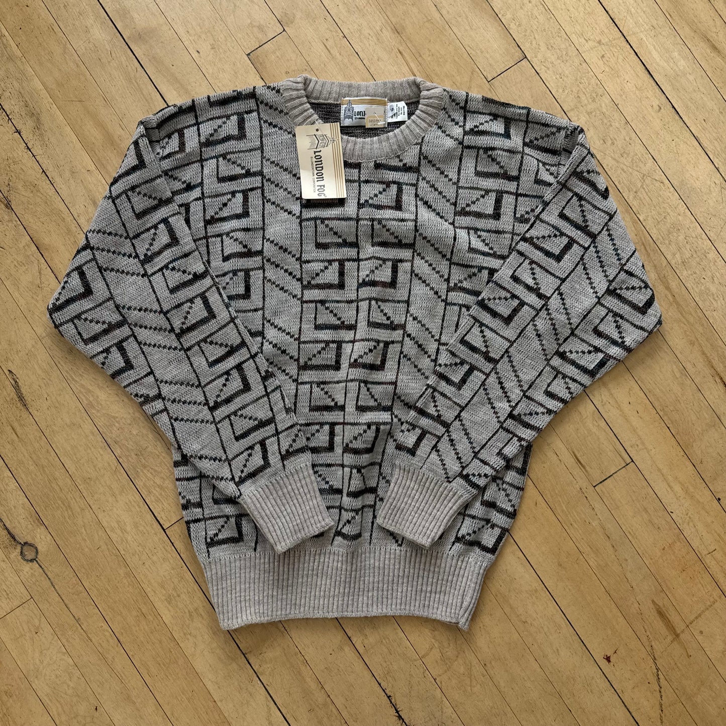 Vintage London Fog Patterned Sweater Sz S