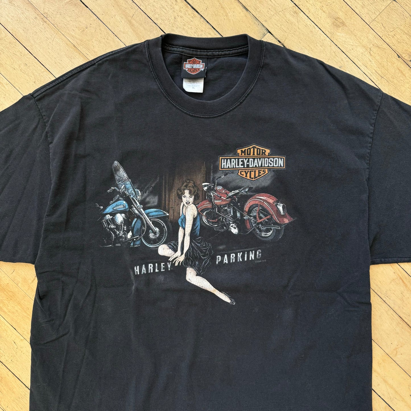 Vintage Harley Davidson Parking T-shirt Sz XL