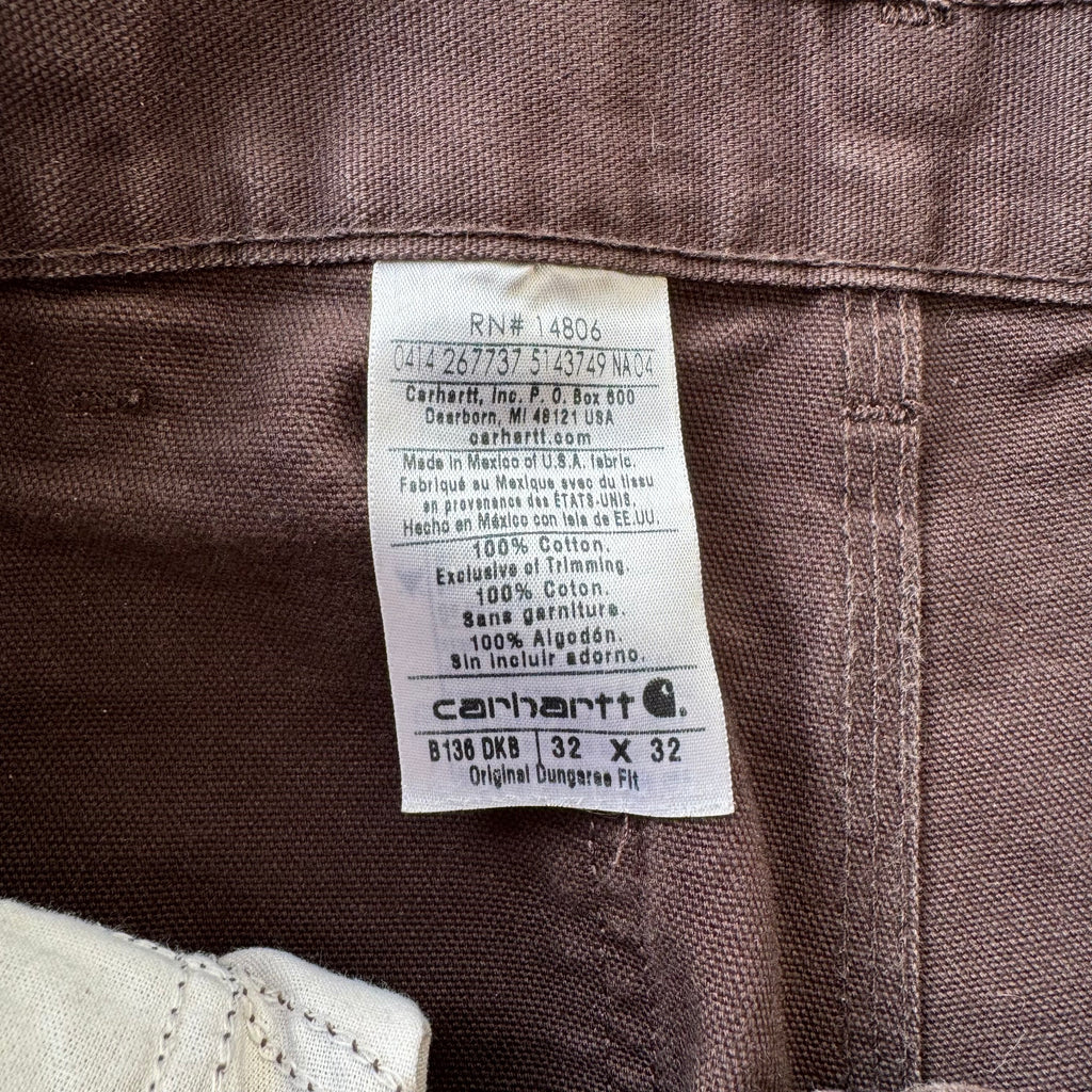 Vintage Brown Carhartt Double Knee Denim Jeans Sz 32x32