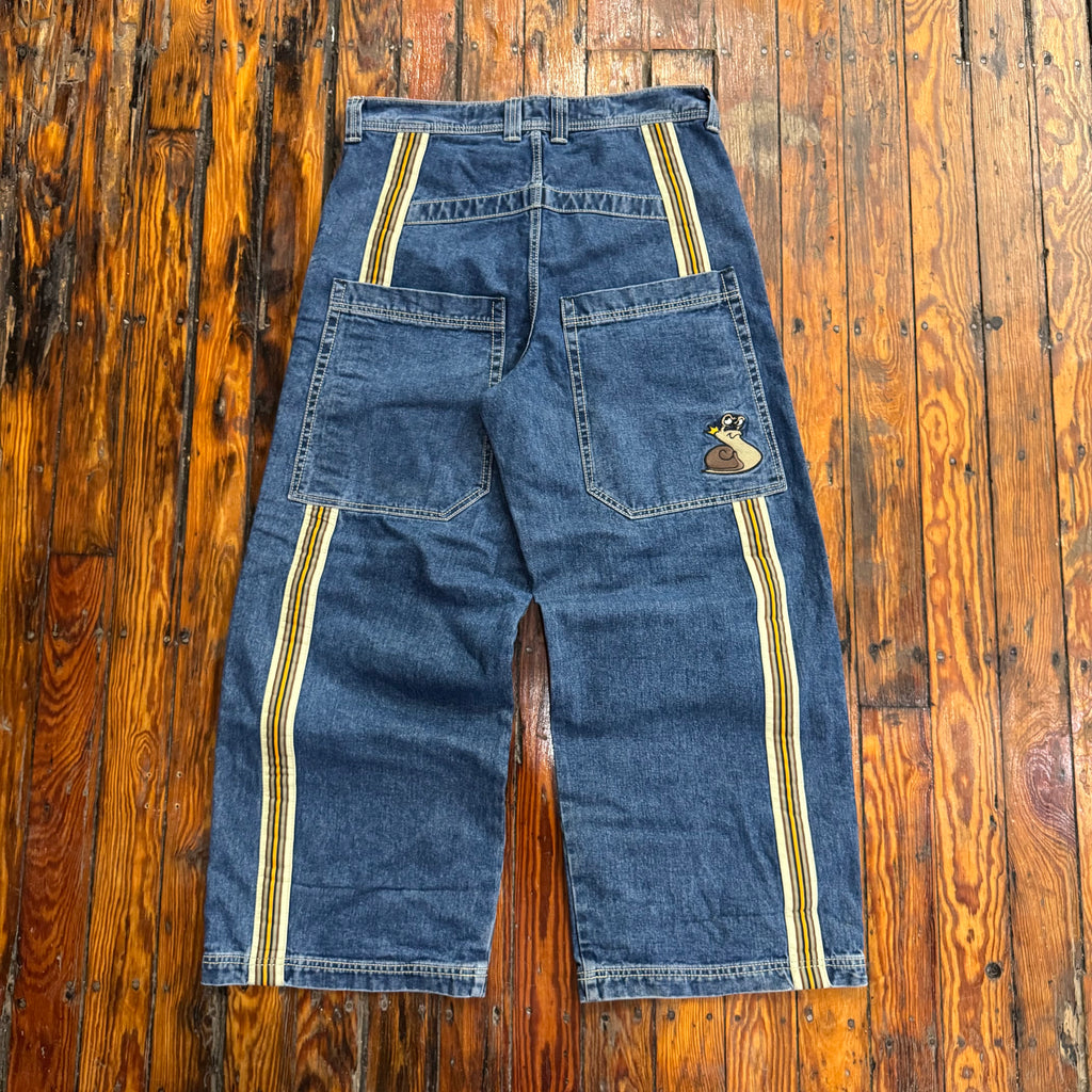 Y2K Jnco Slug Baggy Denim Jeans Sz 36x32