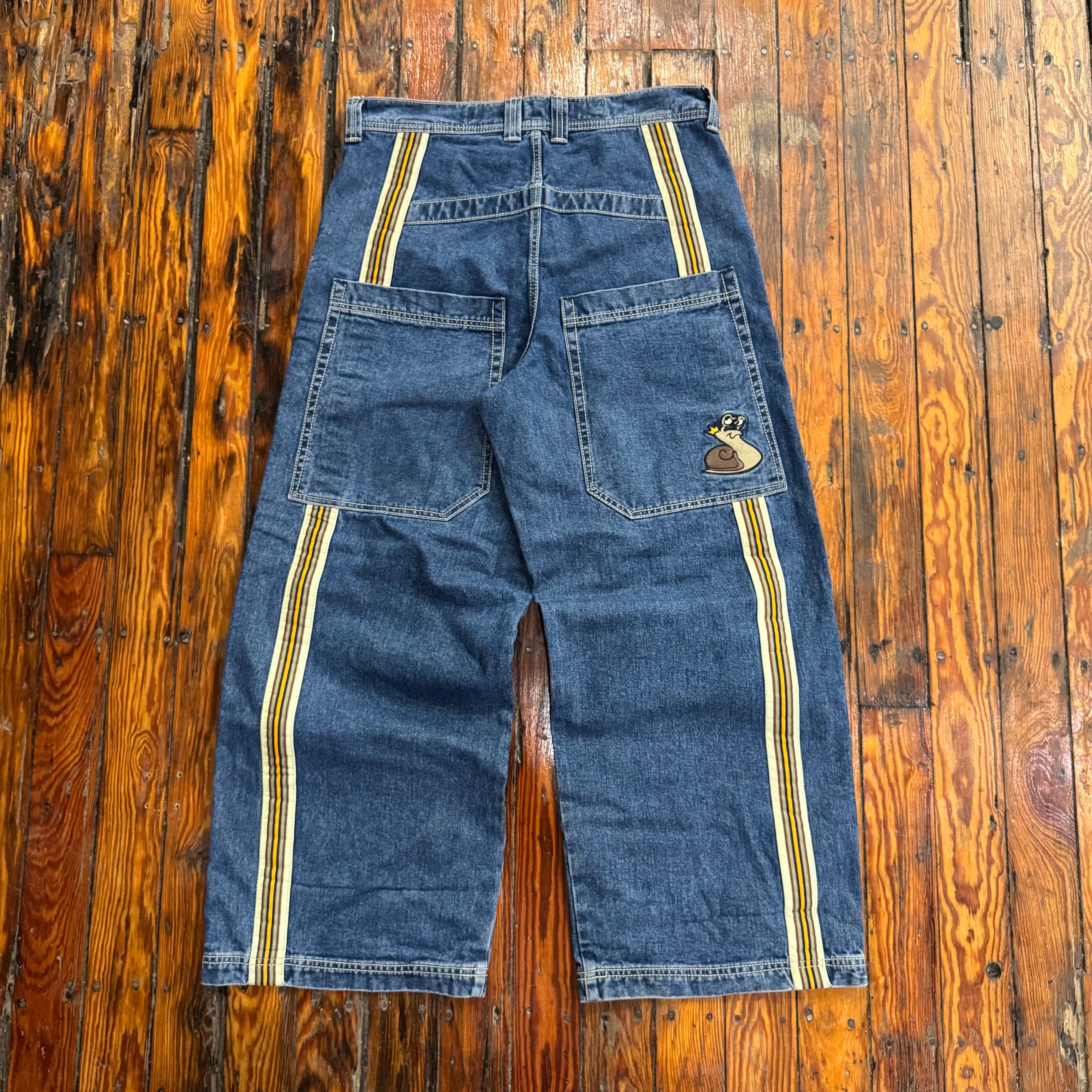 Y2K Jnco Slug Baggy Denim Jeans Sz 36x32
