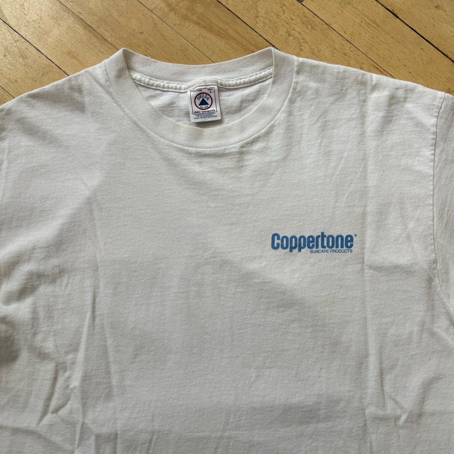 Vintage Cooper-Tone Sun Care Ad T-shirt Sz L