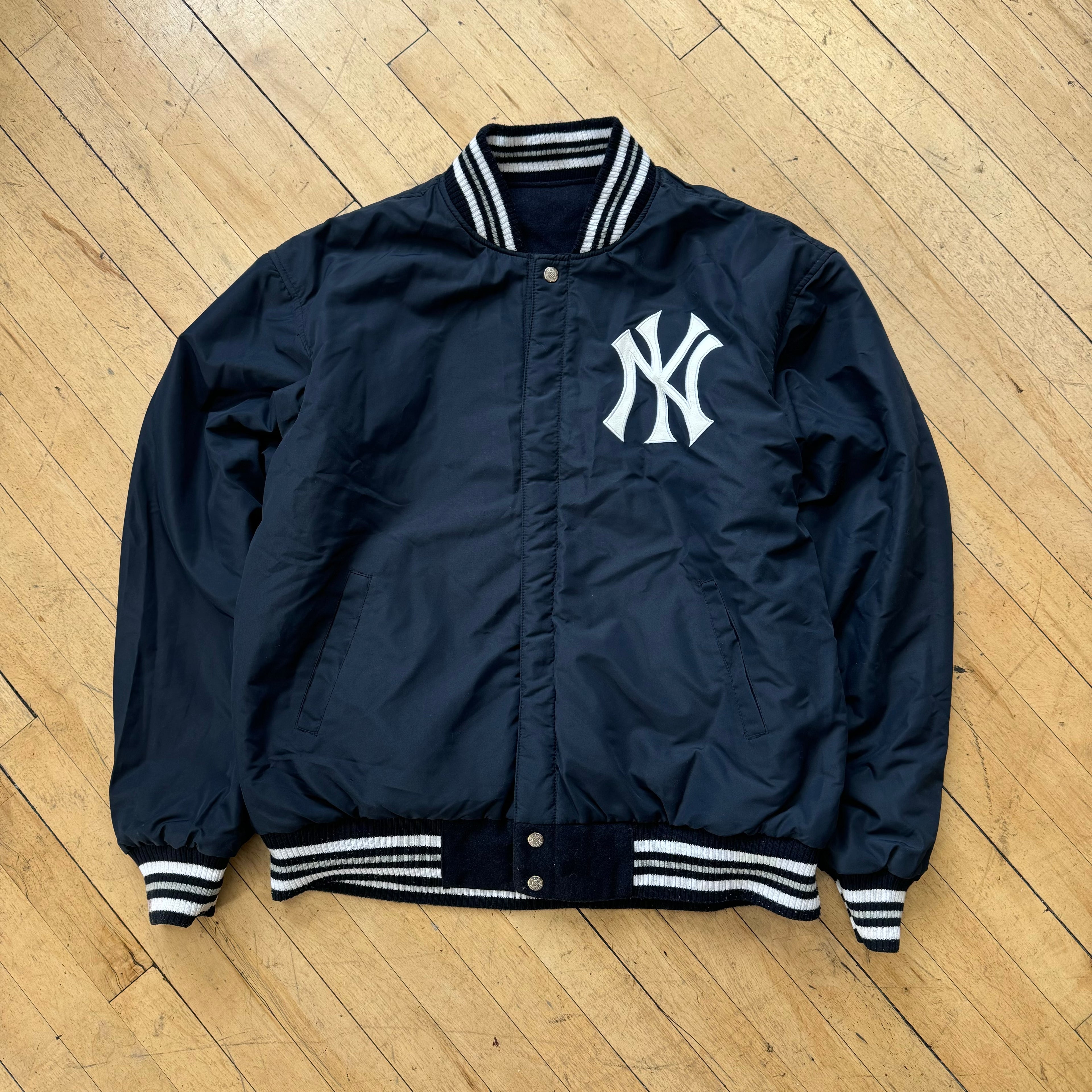 Vintage Jeff Hamilton NY Yankees Reversible Bomber Jacket Sz XXL