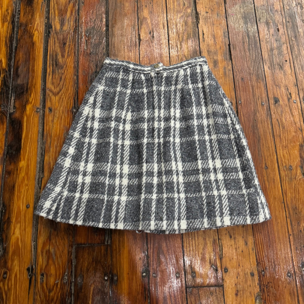 Vintage Plaid Wool Skirt Sz M