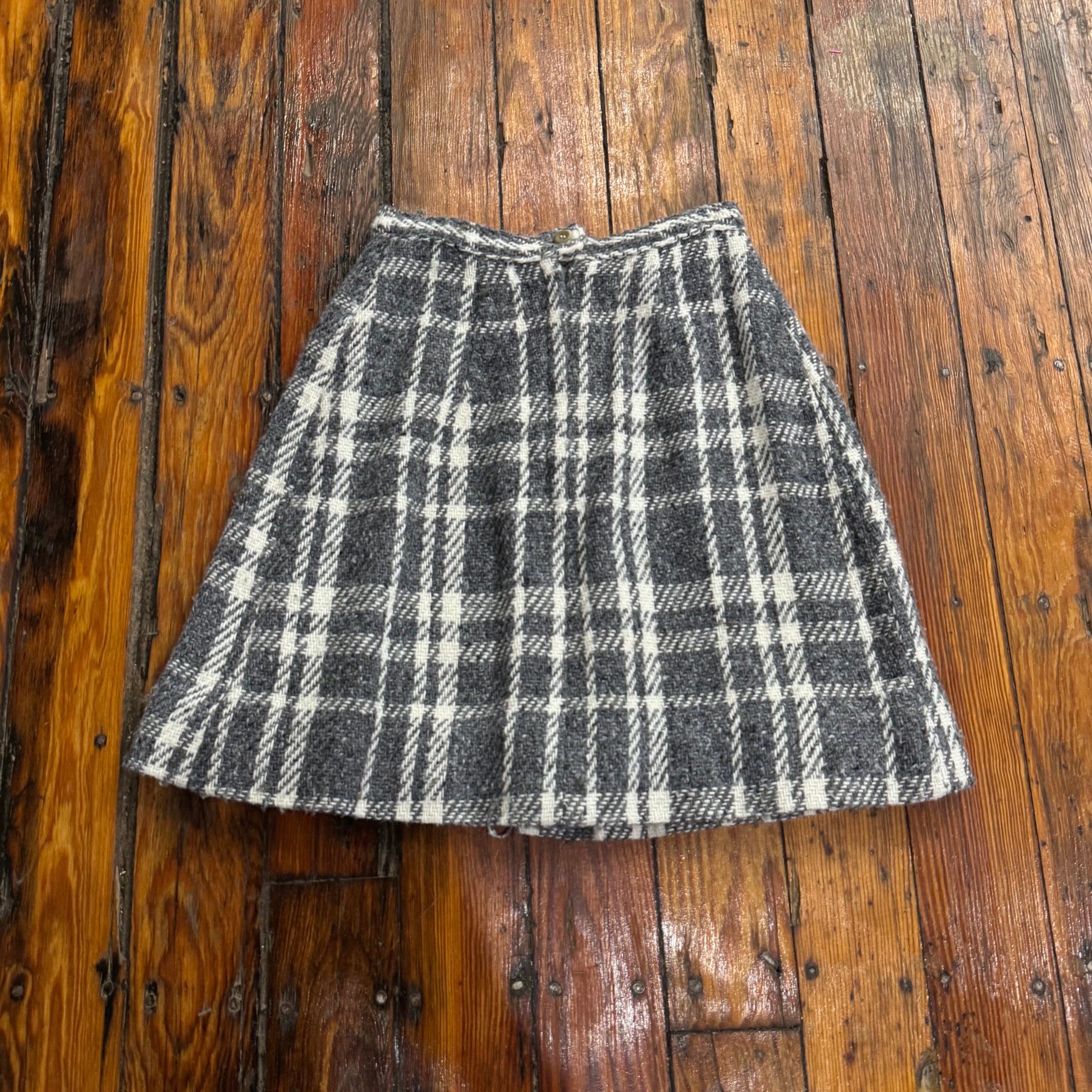 Vintage Plaid Wool Skirt Sz M