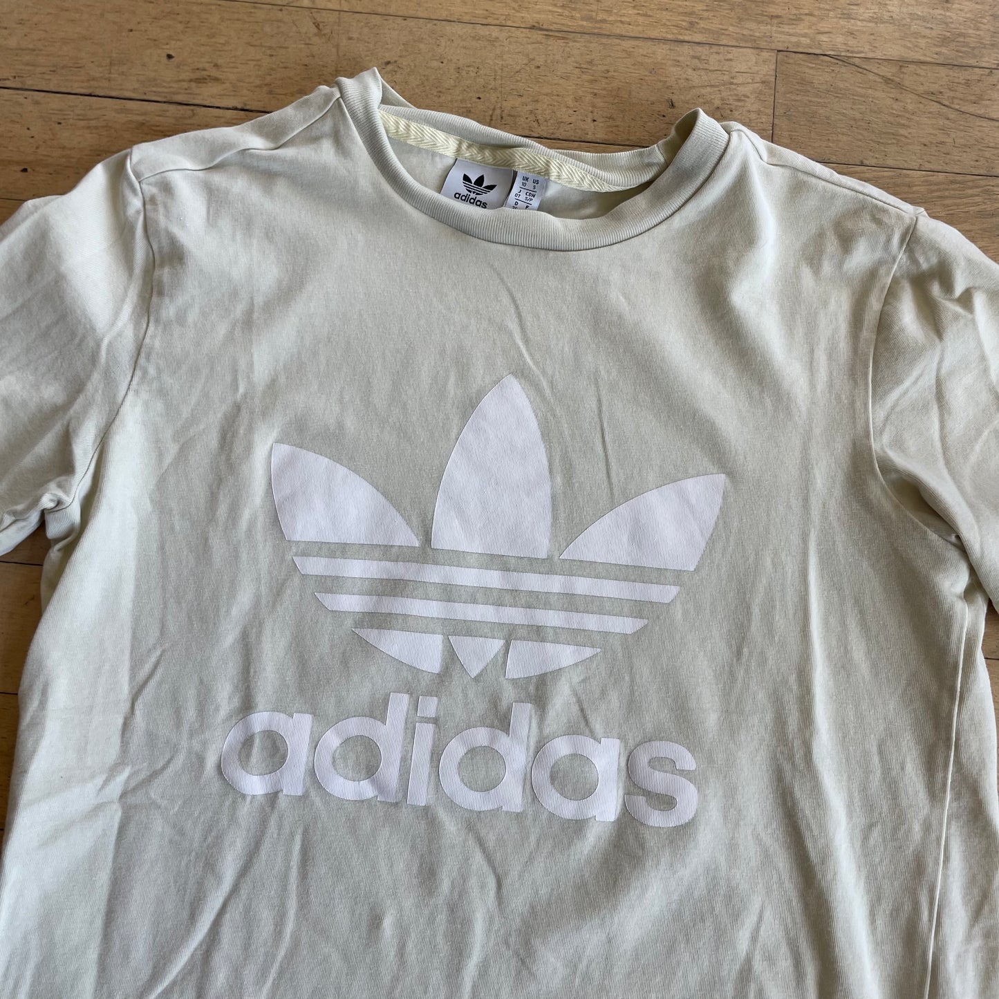 Cream Women’s Adidas Logo T-shirt Sz S