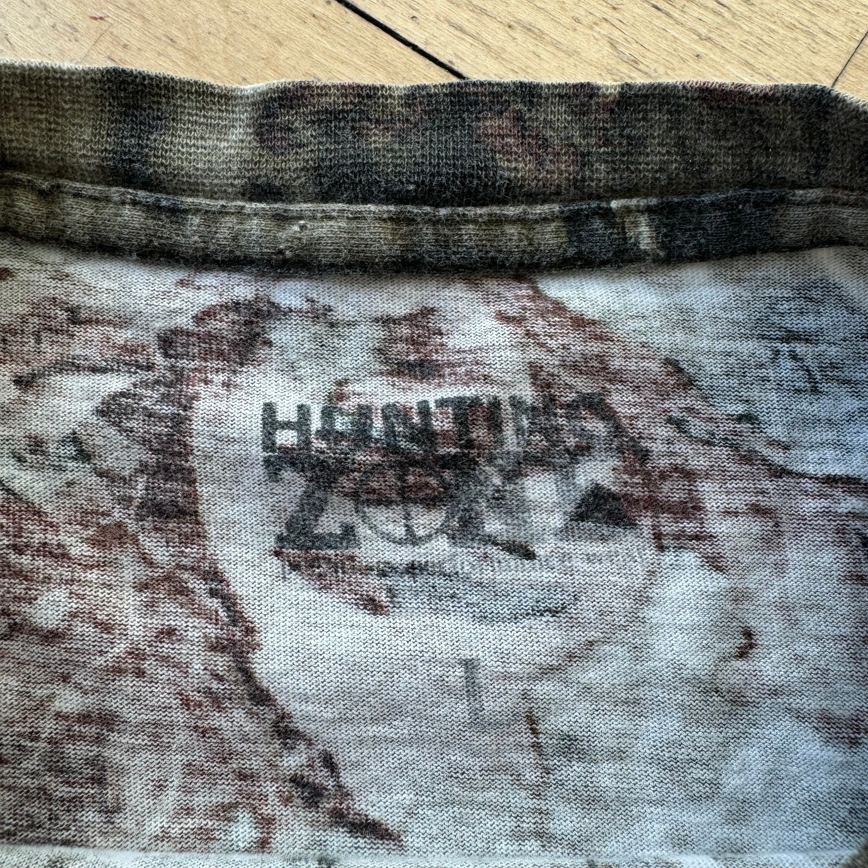 Vntg Camo Hunting Zone Long Sleeve T-shirt Sz L