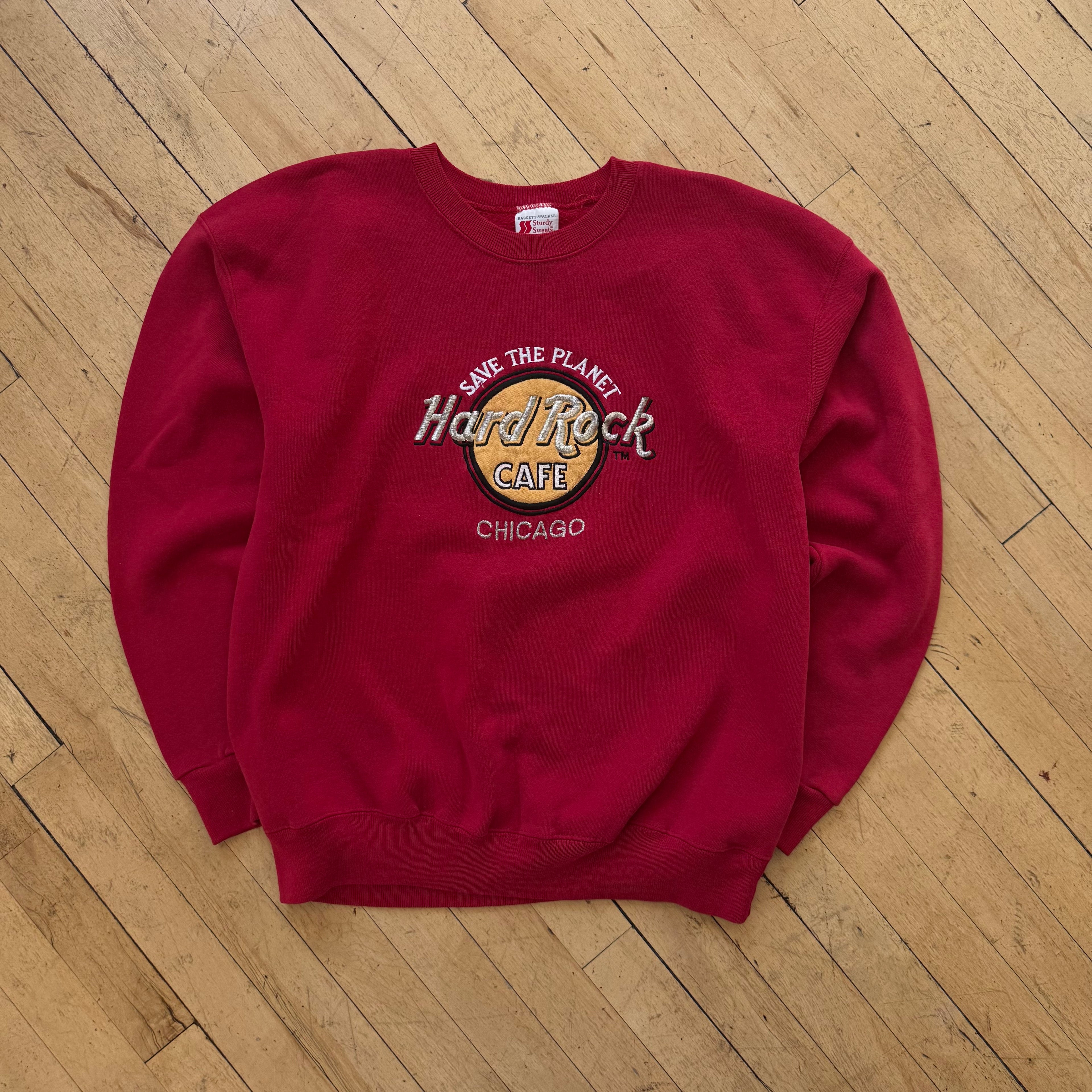 Vintage HardRock Cafe Embroidered Crewneck Sz M