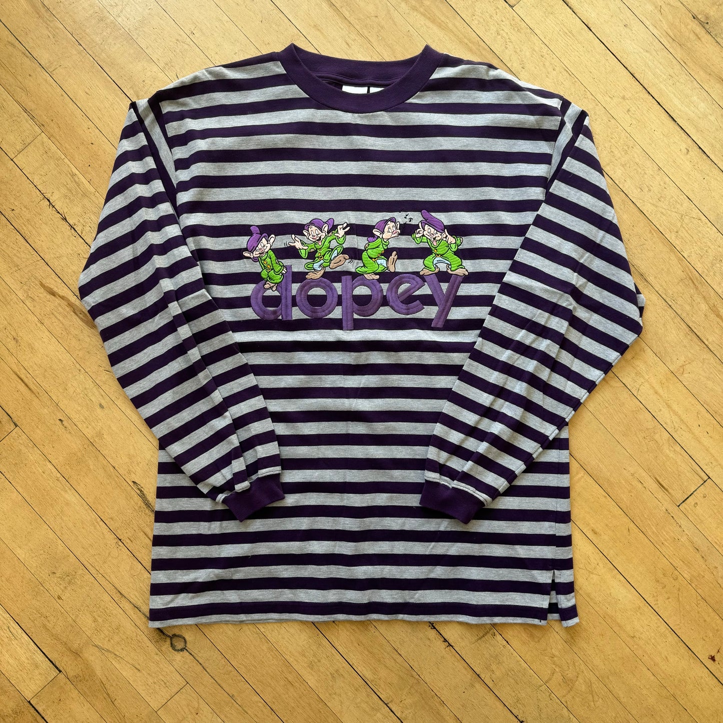 Vintage Dopey Striped Disney Long Sleeve T-shirt Sz L