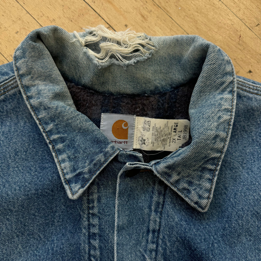 Vintage Carhartt Denim Trucker Jacket Sz XXL