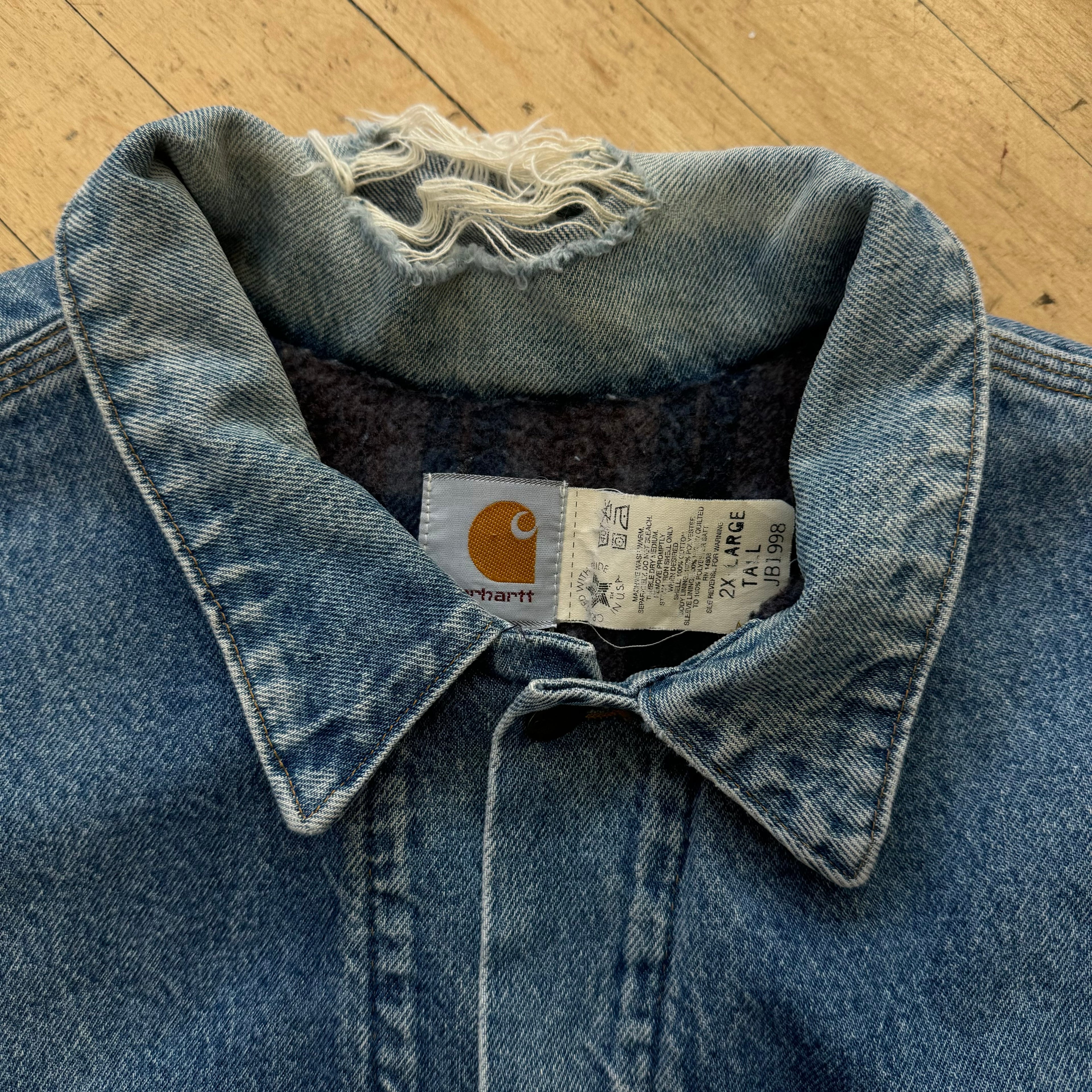 Vintage Carhartt Denim Trucker Jacket Sz XXL