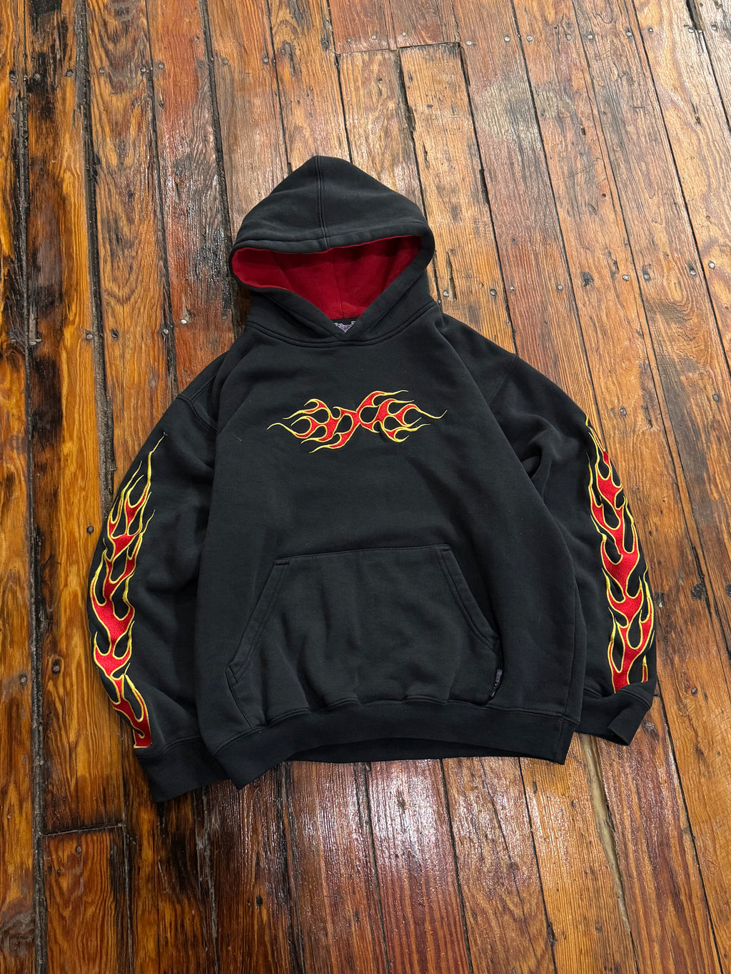 Y2K Silver Pond Flame Hoodie Sz XS